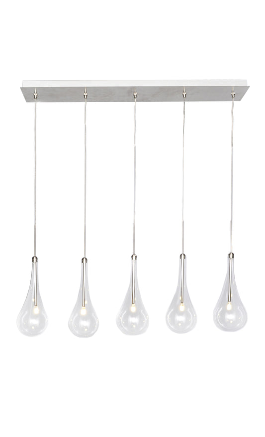 Larmes 5-Light LED Pendant Polished Chrome by ET2