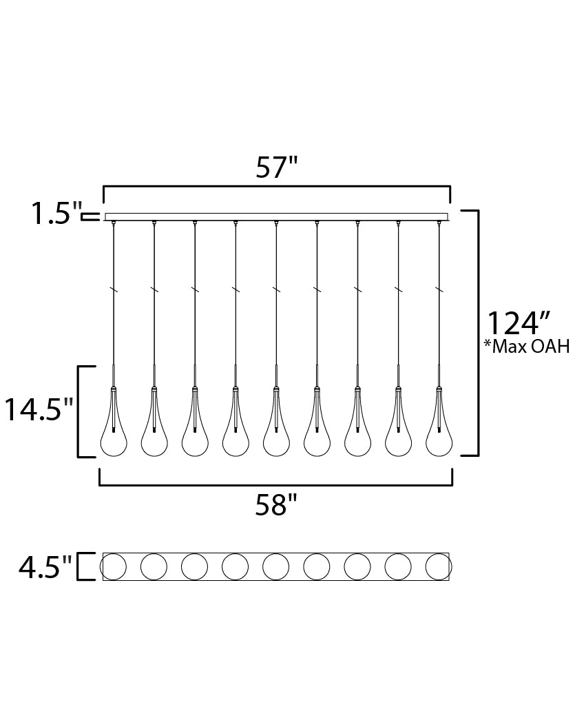 Larmes 9-Light LED Pendant Polished Chrome by ET2