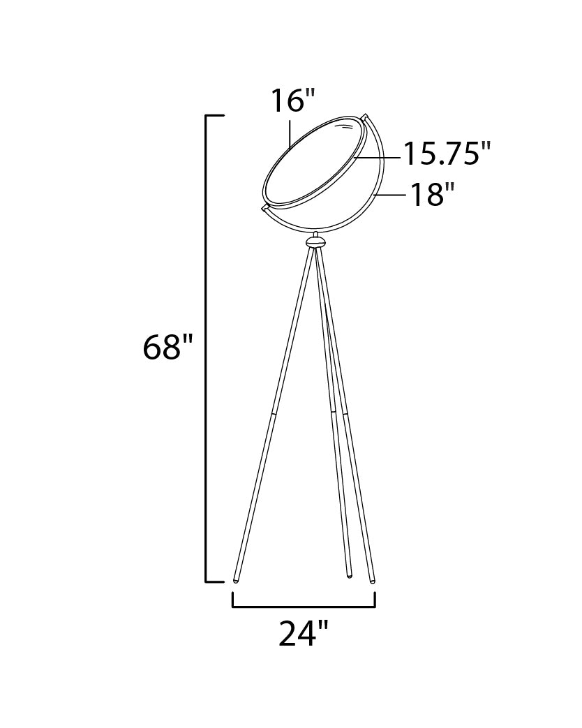 Paddle LED Floor Lamp Black by ET2