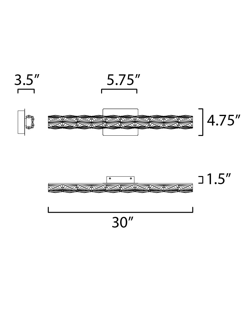 Zephyr 30" LED Bath Vanity Polished Chrome by ET2