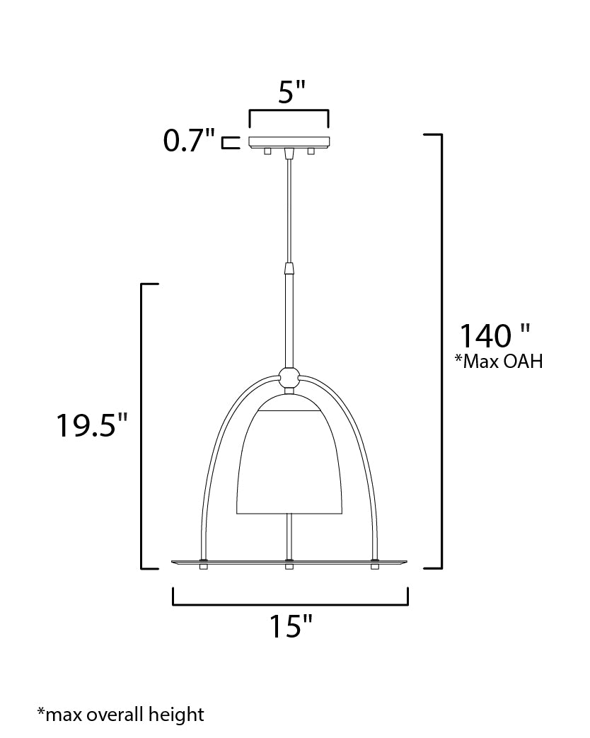 Focal Point 15" LED Pendant Black by ET2
