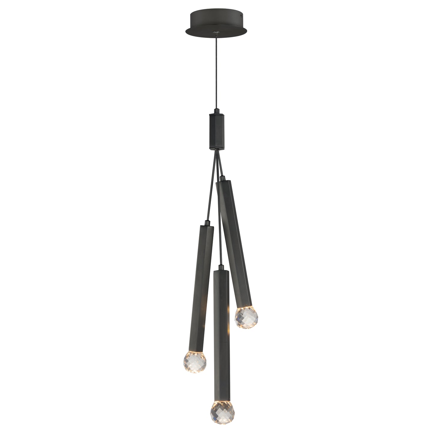 Allumettes 3-Light LED Pendant Black by ET2
