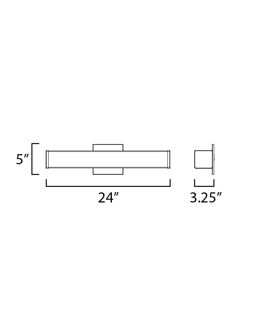 Baritone 24" LED Bath Vanity Satin Nickel by ET2
