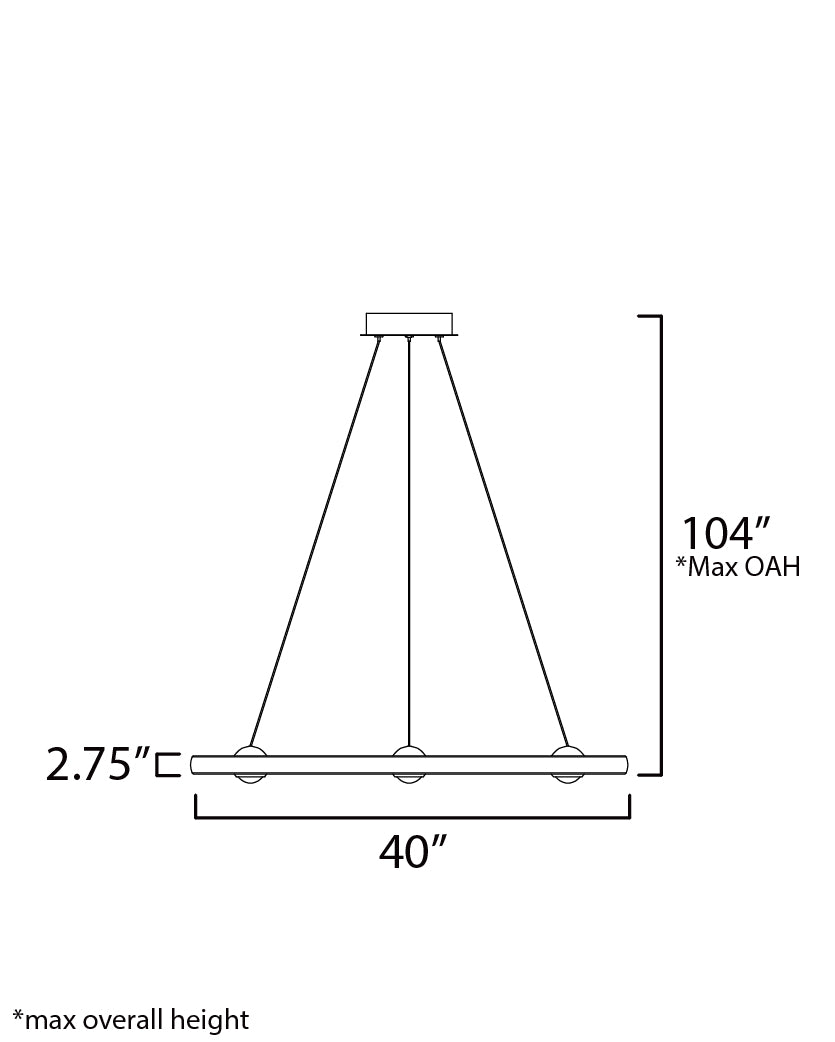 Nodes 40" LED Pendant CCT Select Brushed Aluminum by ET2