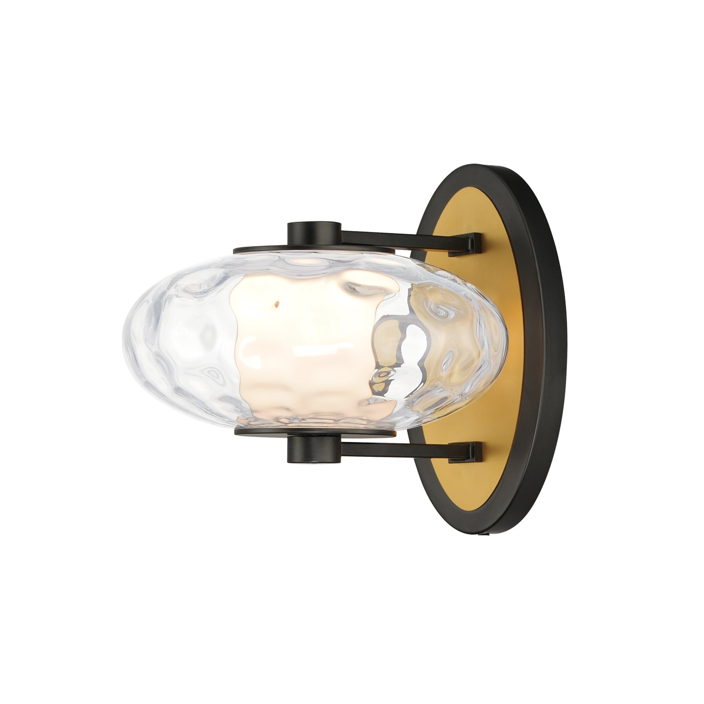 Amulet LED Wall Sconce Black/Natural Aged Brass by ET2