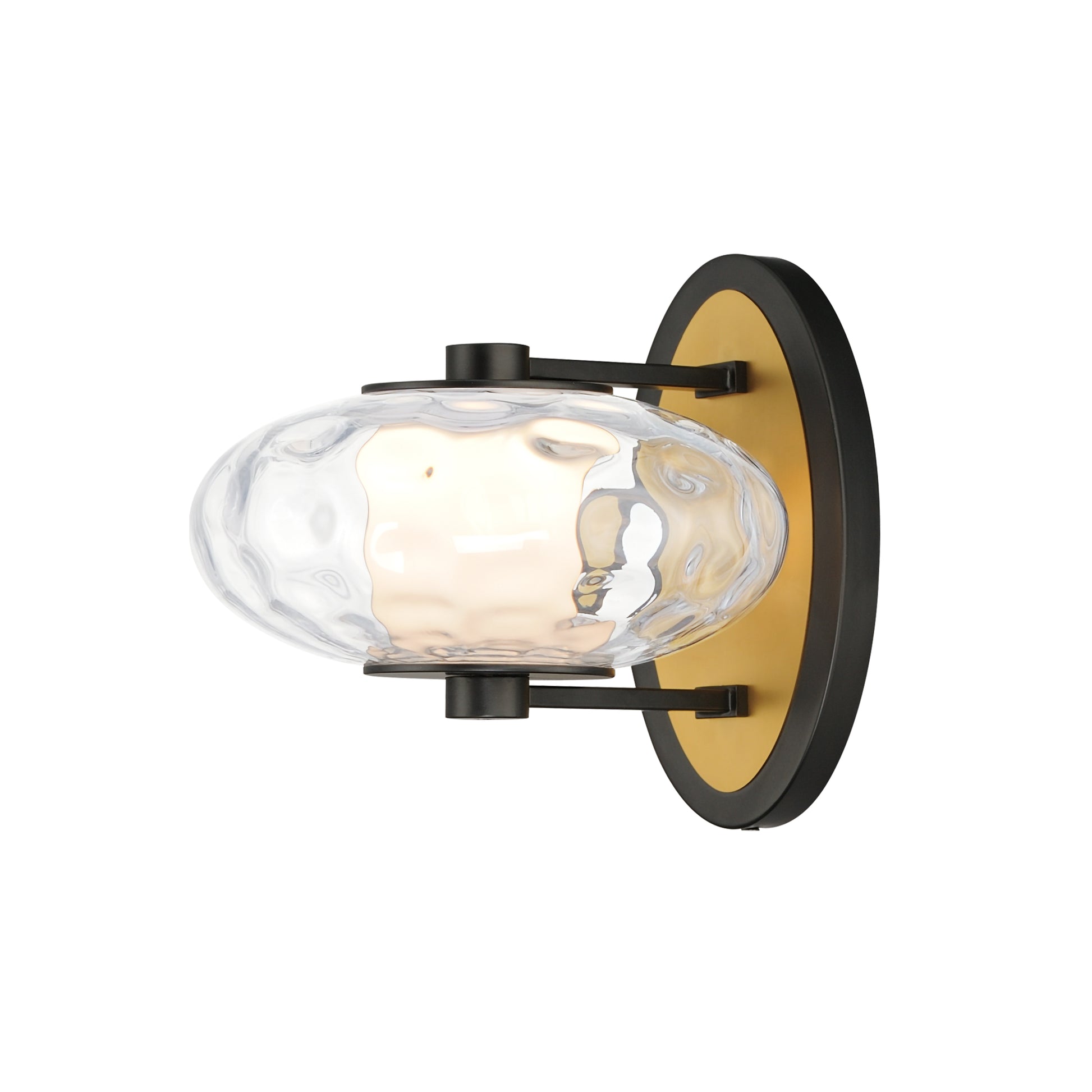 Amulet LED Wall Sconce Black/Natural Aged Brass by ET2