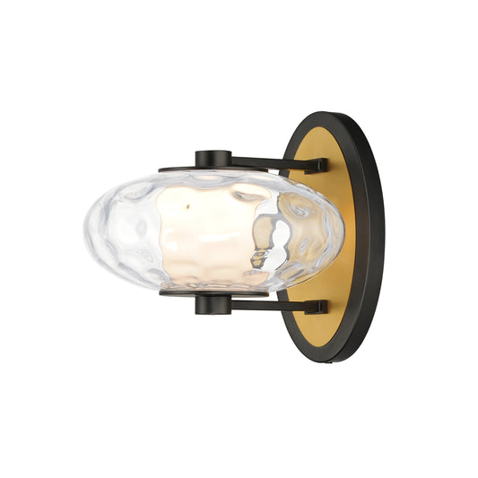 Amulet LED Wall Sconce Black/Natural Aged Brass by ET2