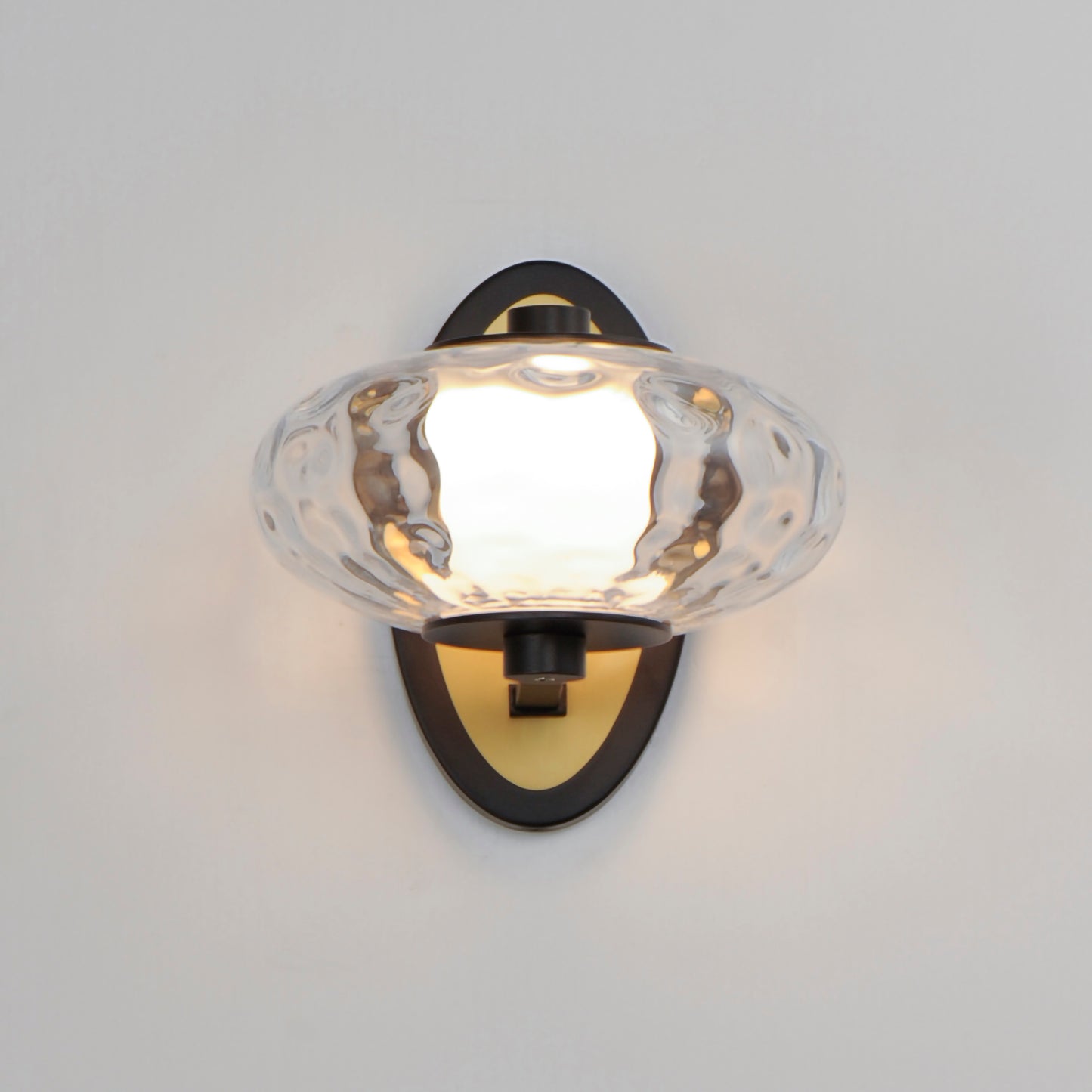 Amulet LED Wall Sconce Black/Natural Aged Brass by ET2