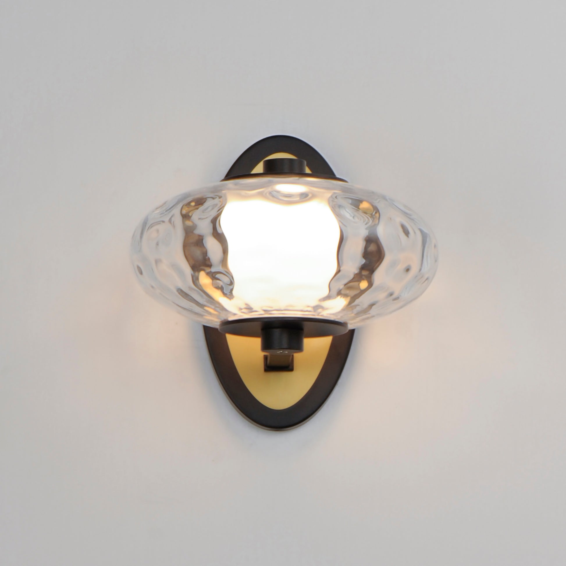 Amulet LED Wall Sconce Black/Natural Aged Brass by ET2