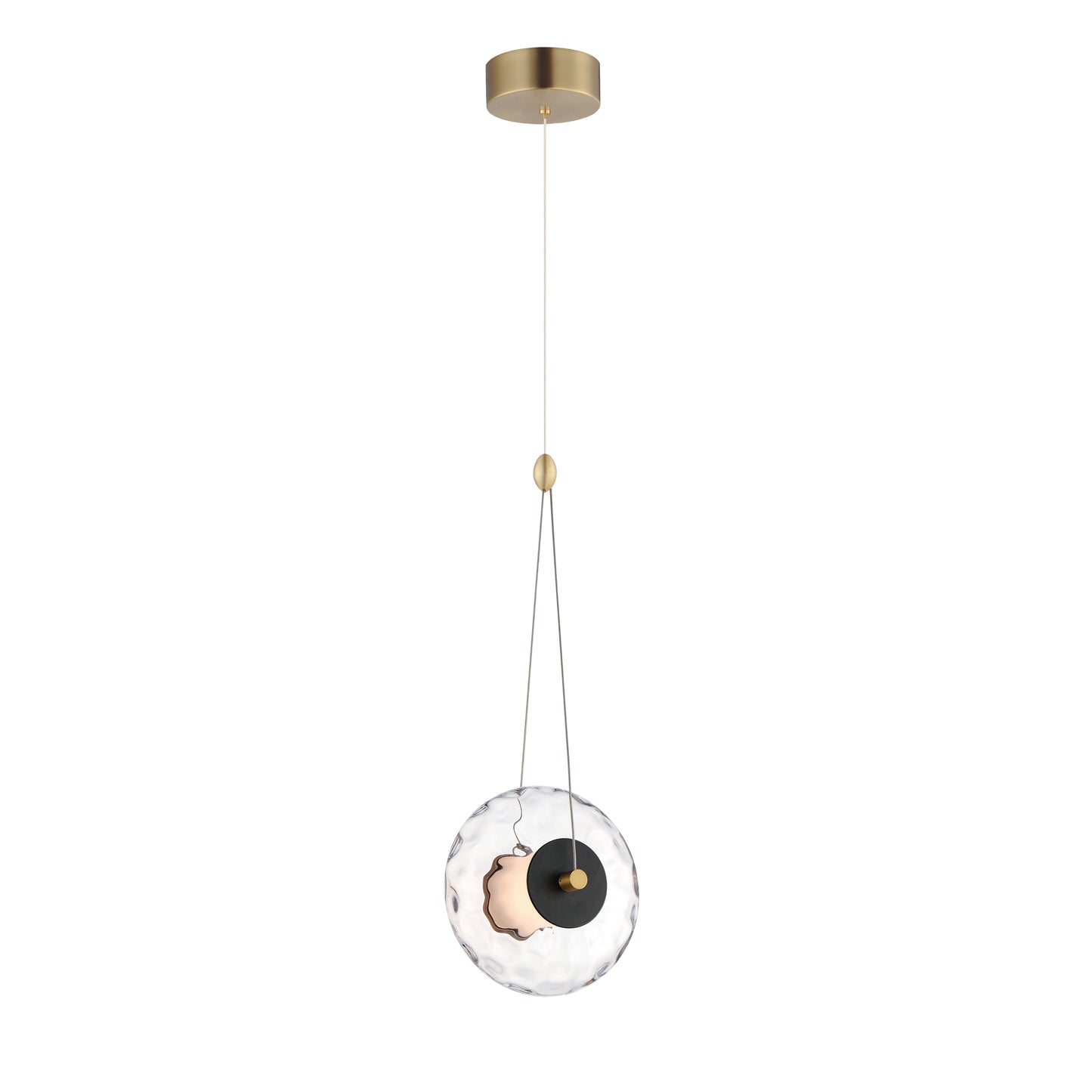 Amulet LED Pendant Black/Natural Aged Brass by ET2