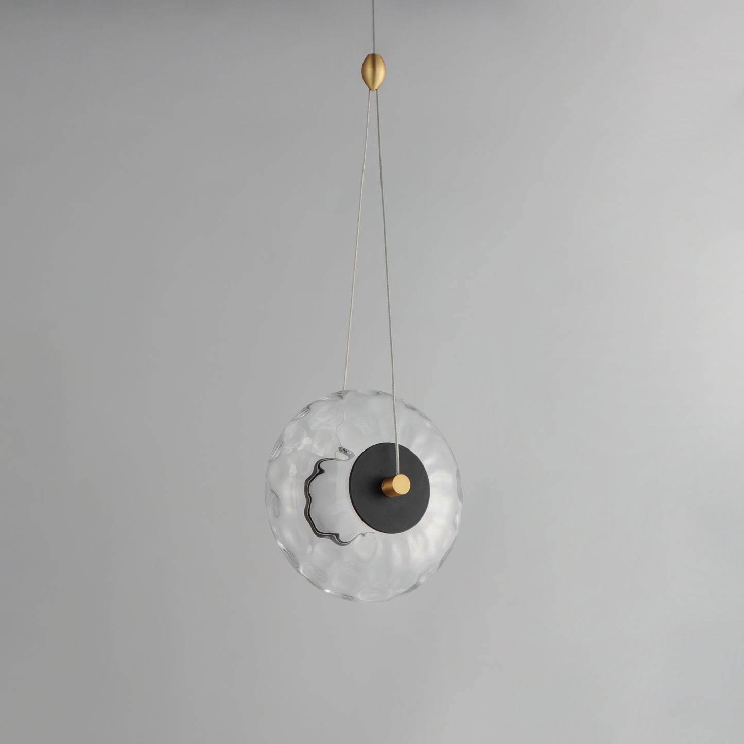Amulet LED Pendant Black/Natural Aged Brass by ET2
