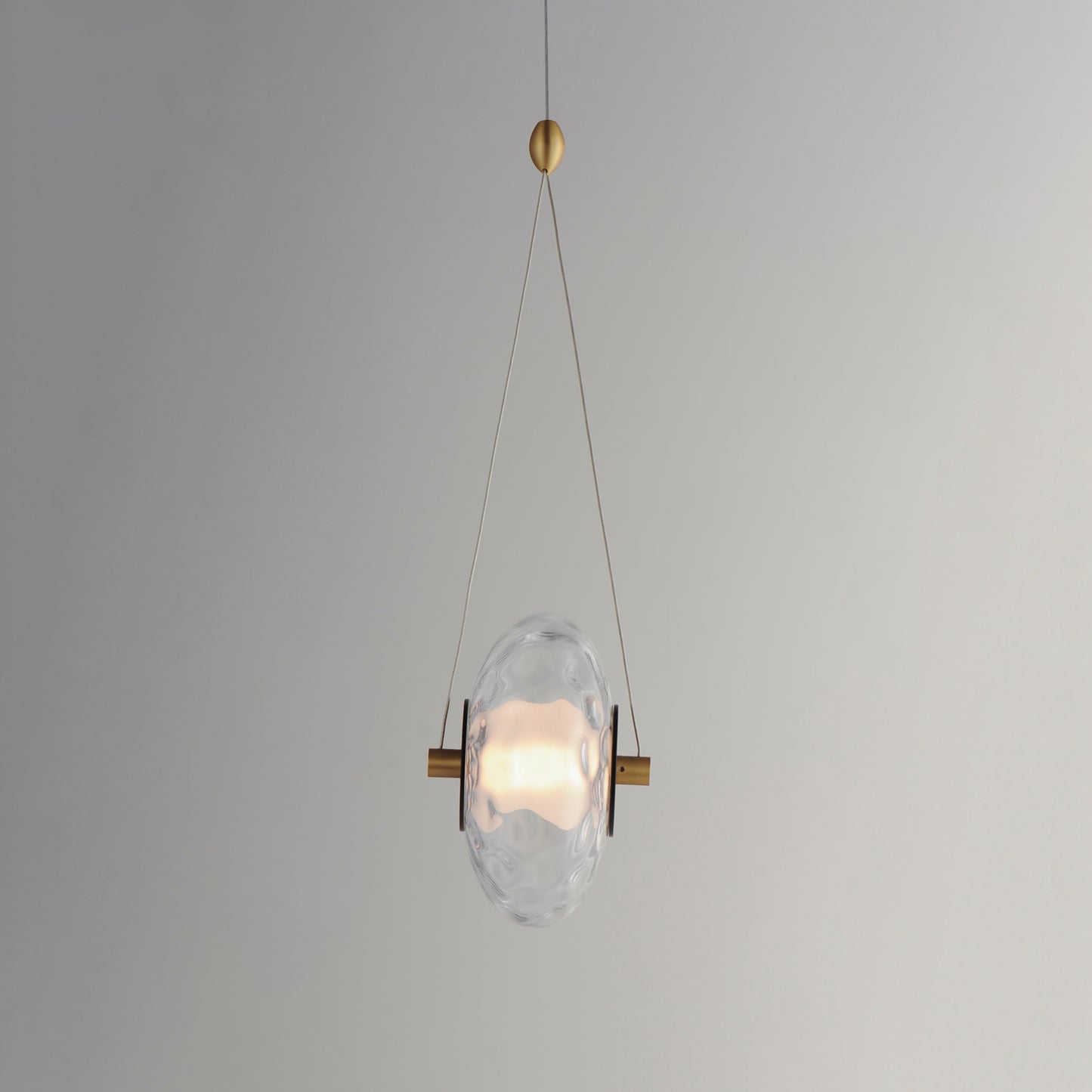 Amulet LED Pendant Black/Natural Aged Brass by ET2