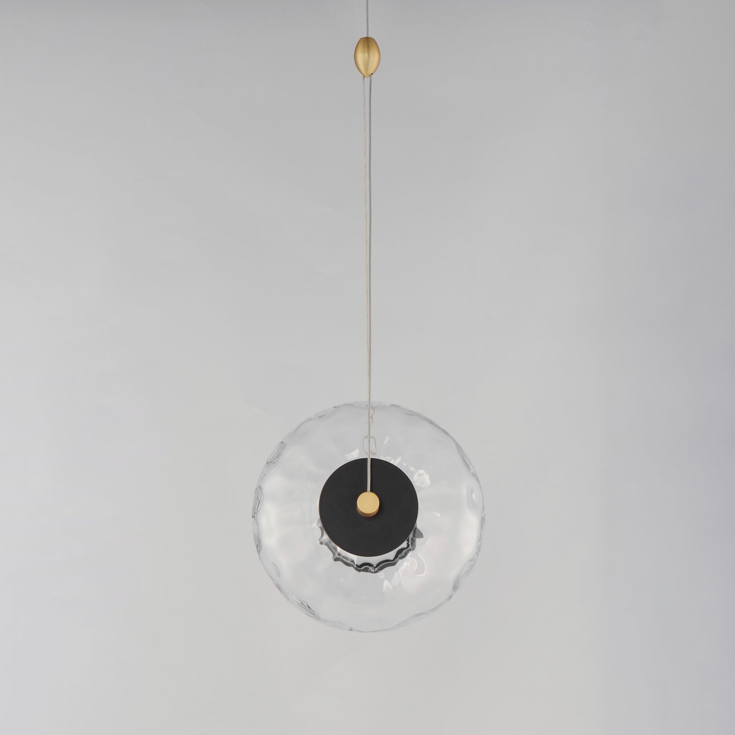 Amulet LED Pendant Black/Natural Aged Brass by ET2