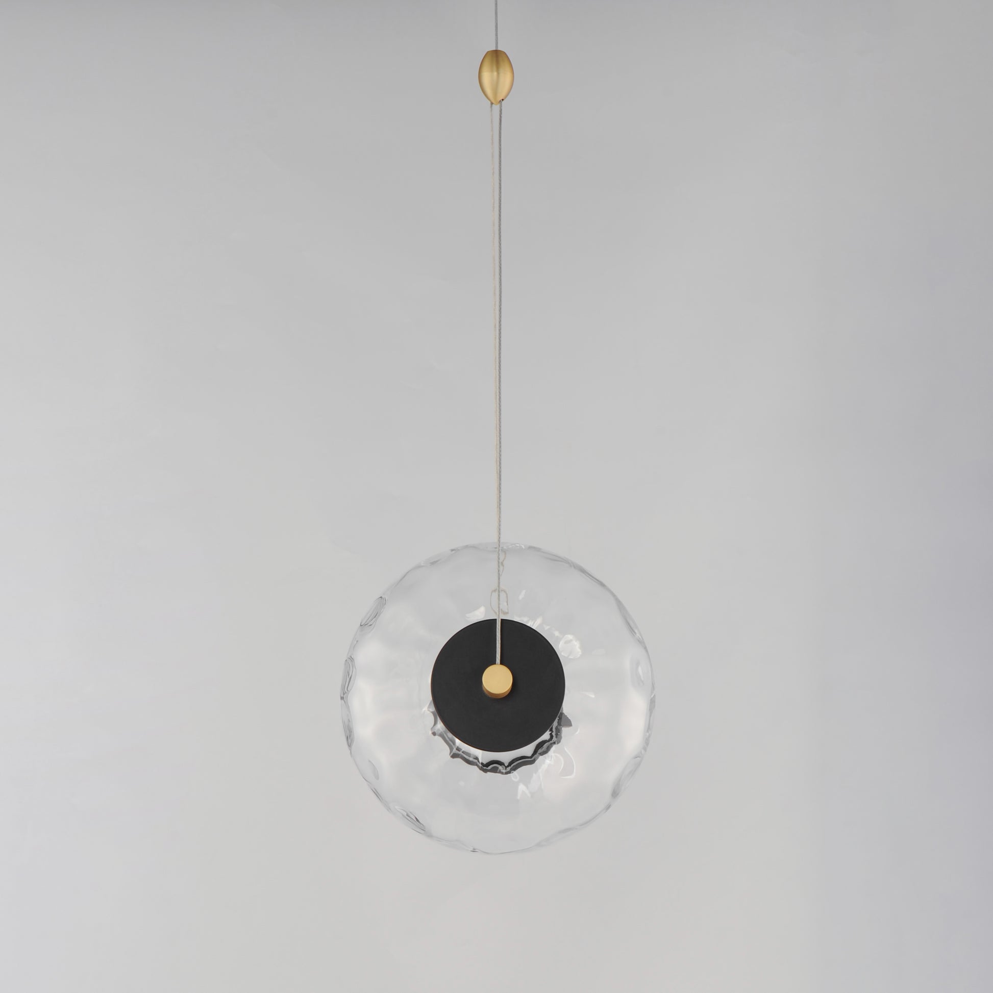 Amulet LED Pendant Black/Natural Aged Brass by ET2