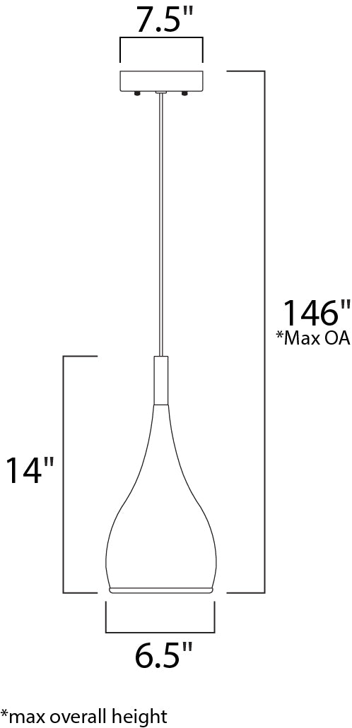 Teardrop Pendant Satin Nickel by ET2