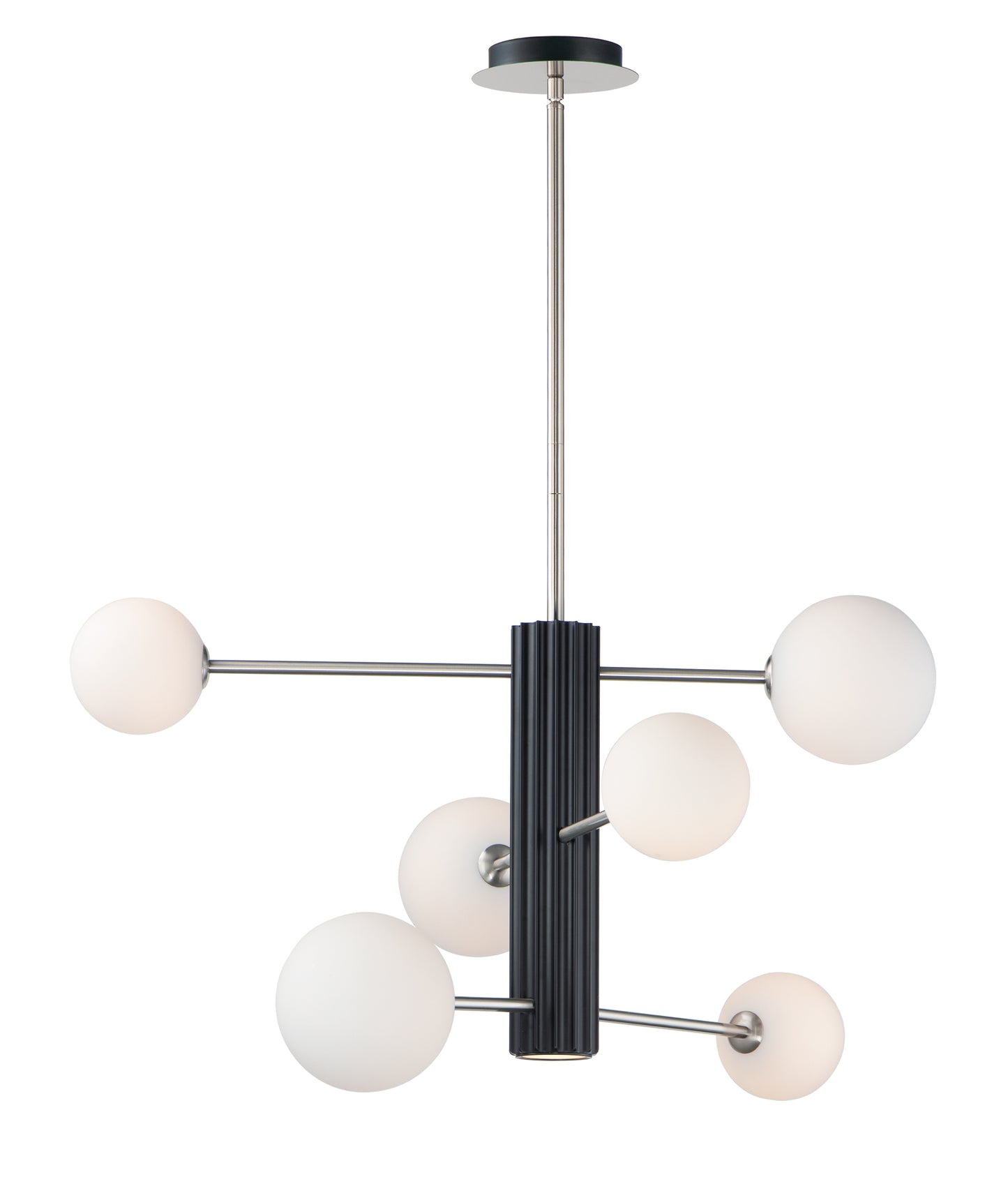 Cog 7-Light LED Chandelier Black/Satin Nickel by ET2