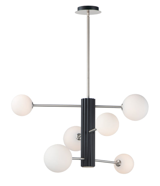 Cog 7-Light LED Chandelier Black/Satin Nickel by ET2