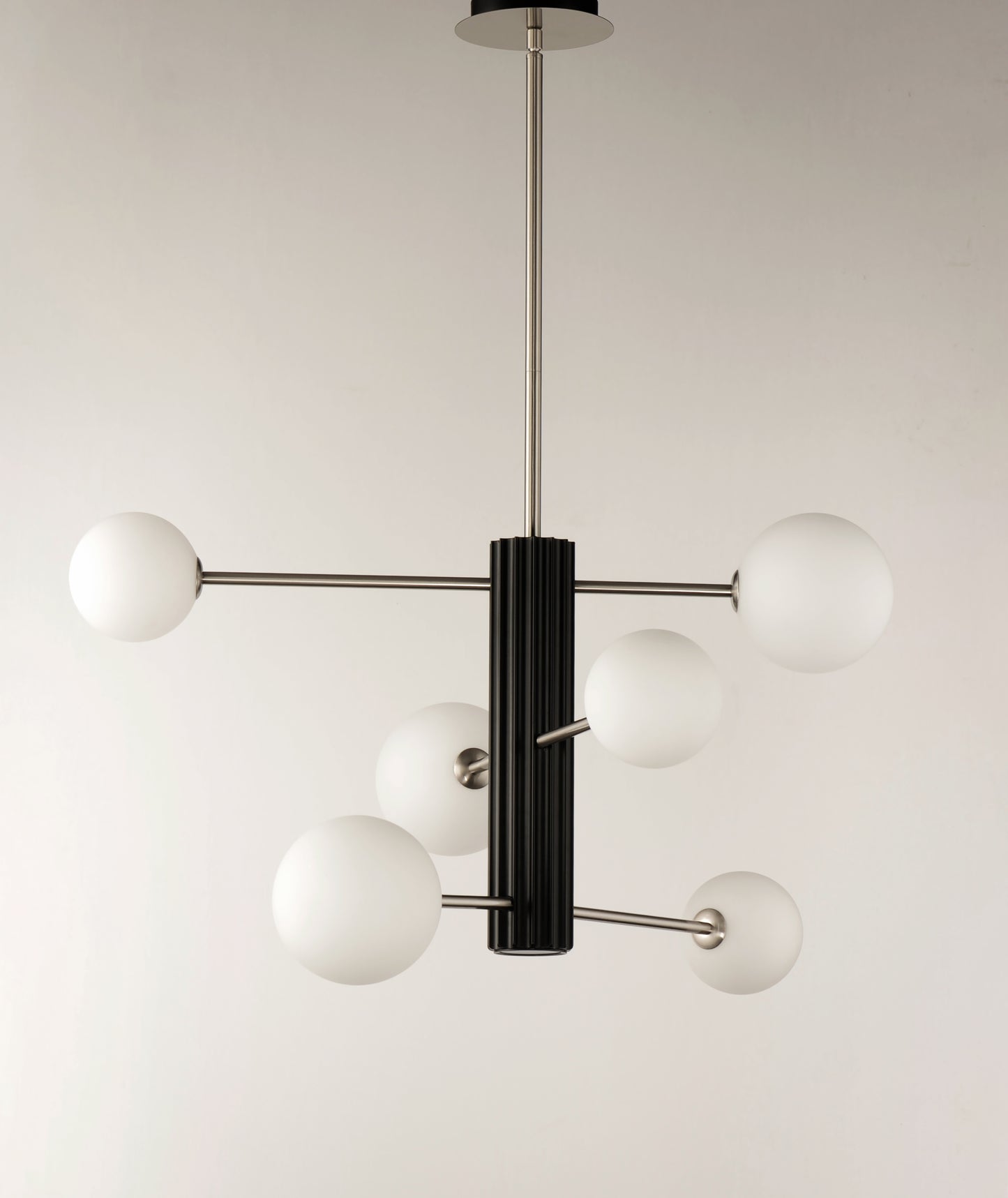 Cog 7-Light LED Chandelier Black/Satin Nickel by ET2