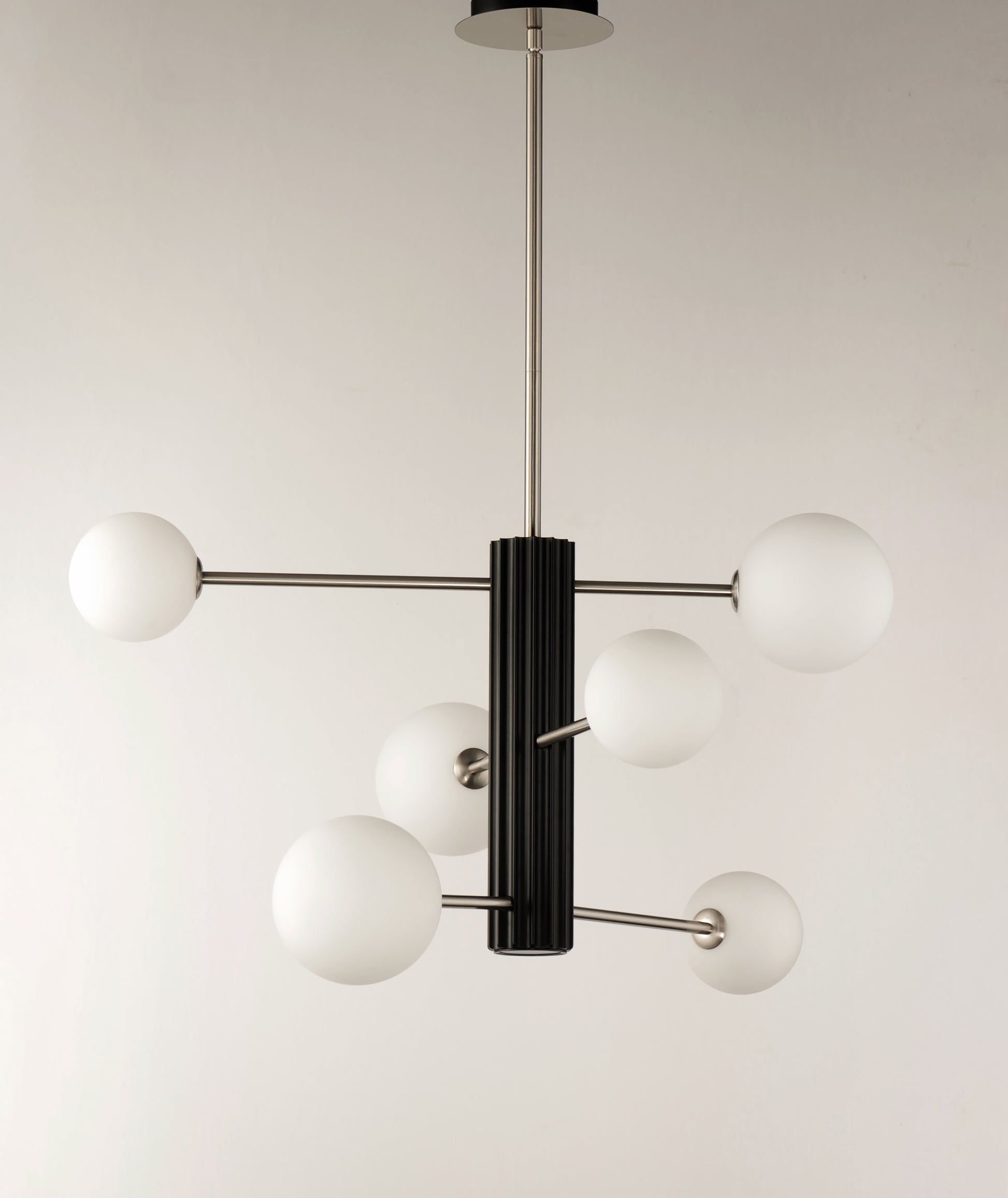 Cog 7-Light LED Chandelier Black/Satin Nickel by ET2