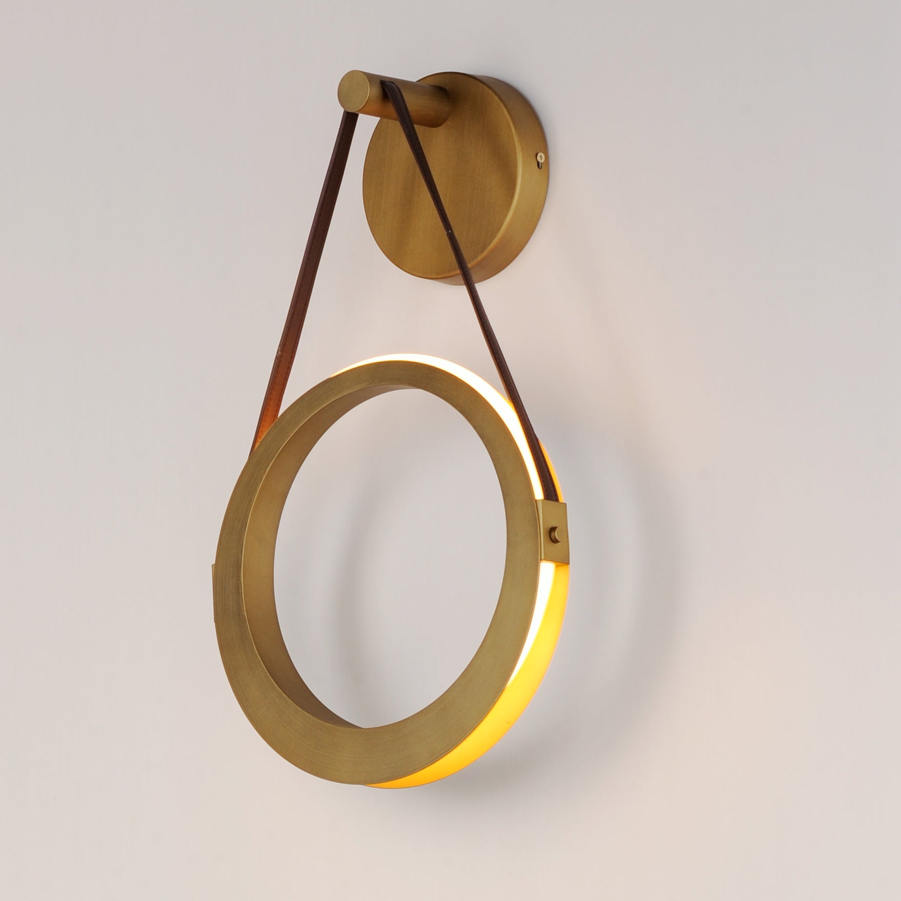 Tether LED Wall Sconce Natural Aged Brass by ET2