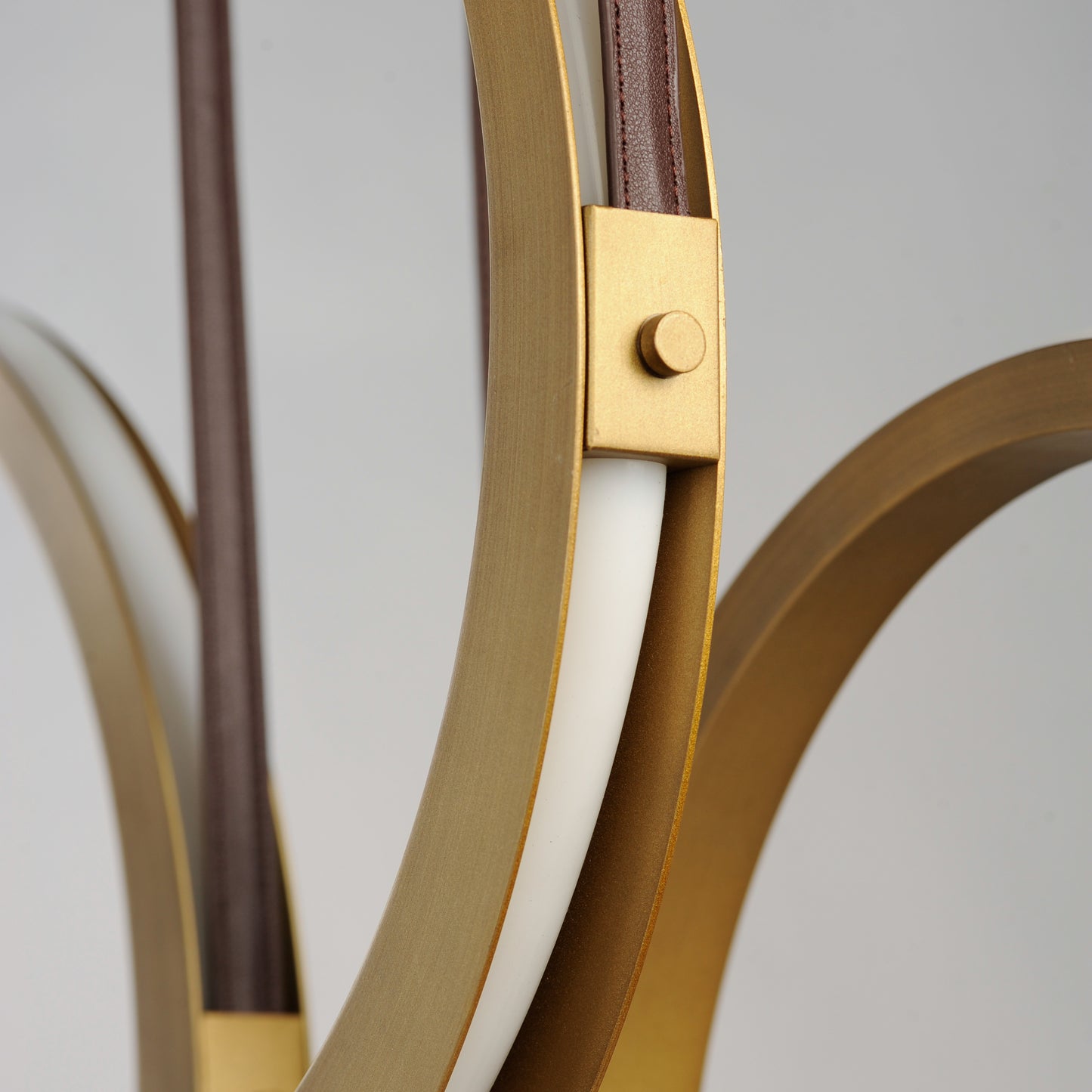 Tether 3-Light LED Pendant Natural Aged Brass by ET2