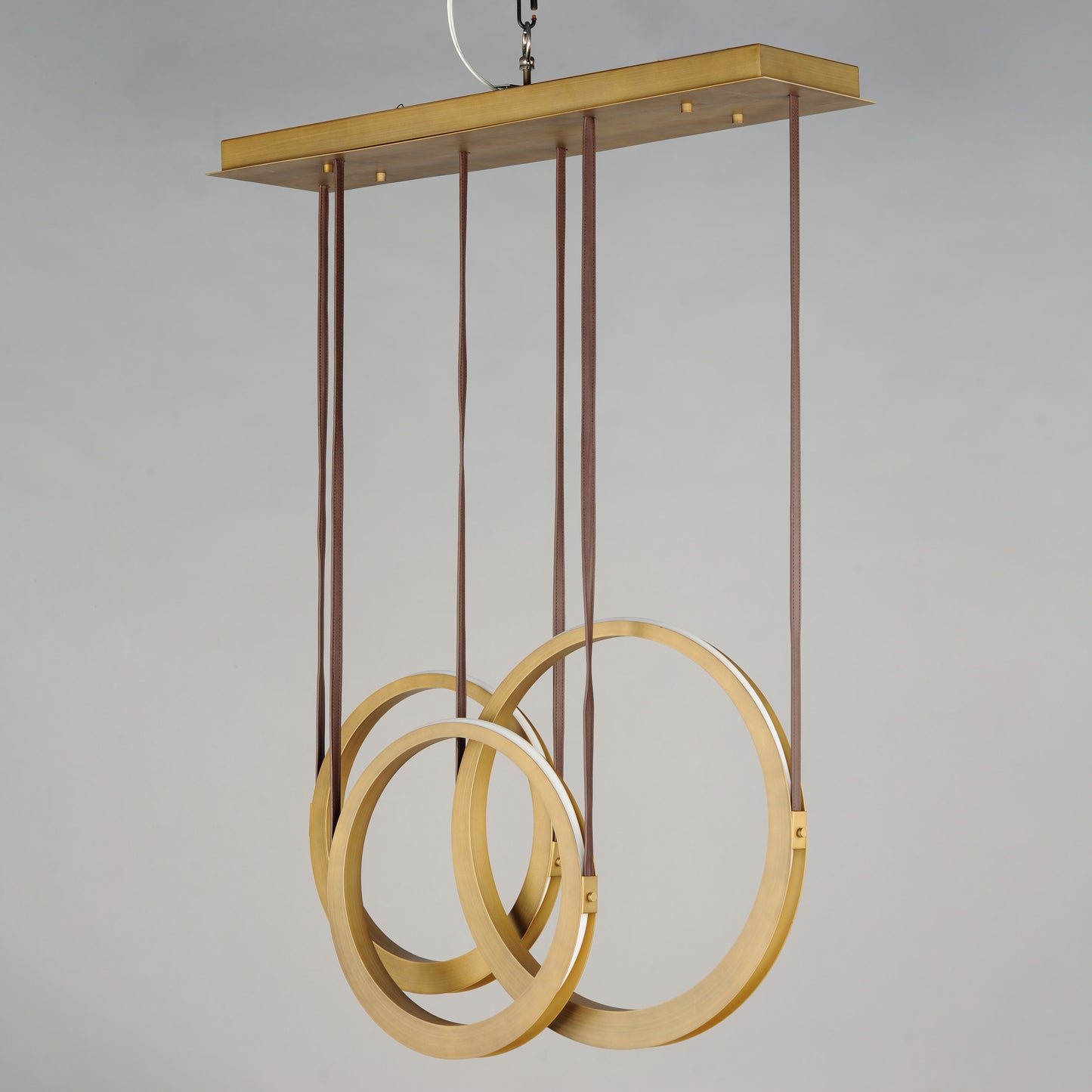 Tether 3-Light LED Pendant Natural Aged Brass by ET2