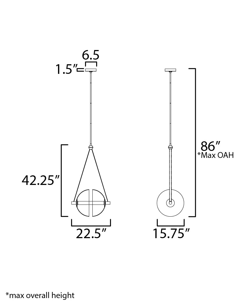 Dispatch 21" LED Pendant Natural Aged Brass by ET2