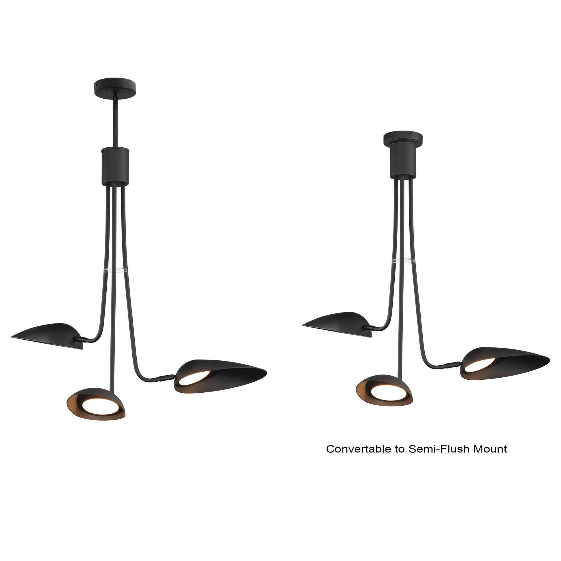 Marsh 3-Light LED Pendant Black by ET2