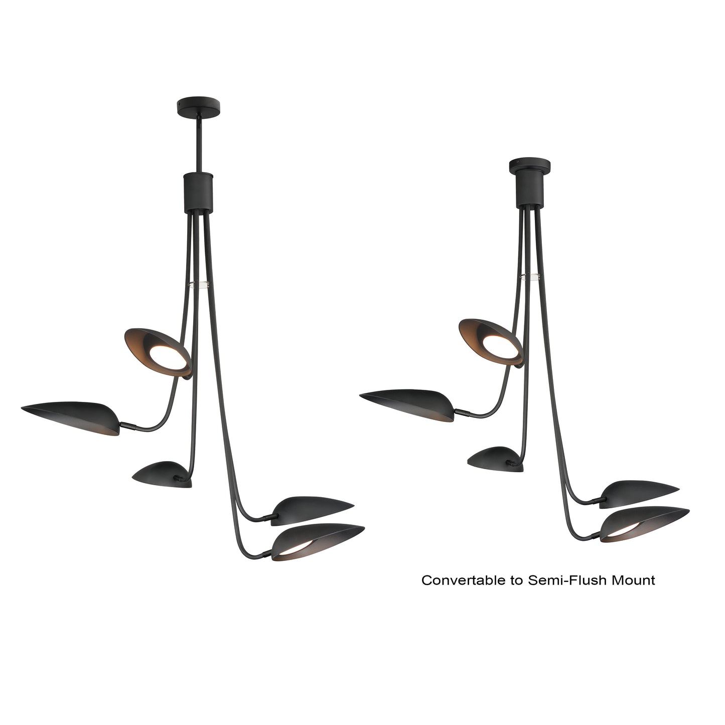 Marsh 5-Light LED Pendant Black by ET2