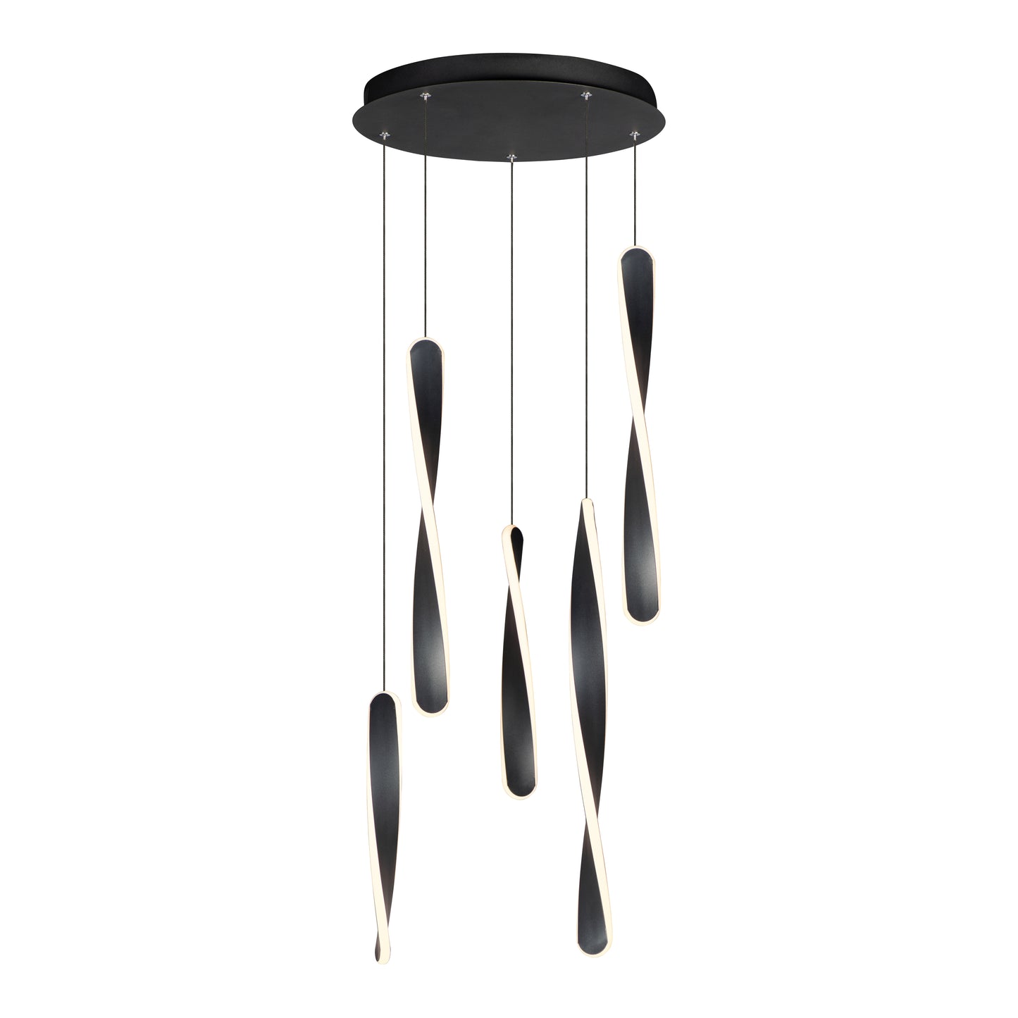 Pirouette 5-Light LED Pendant Black by ET2