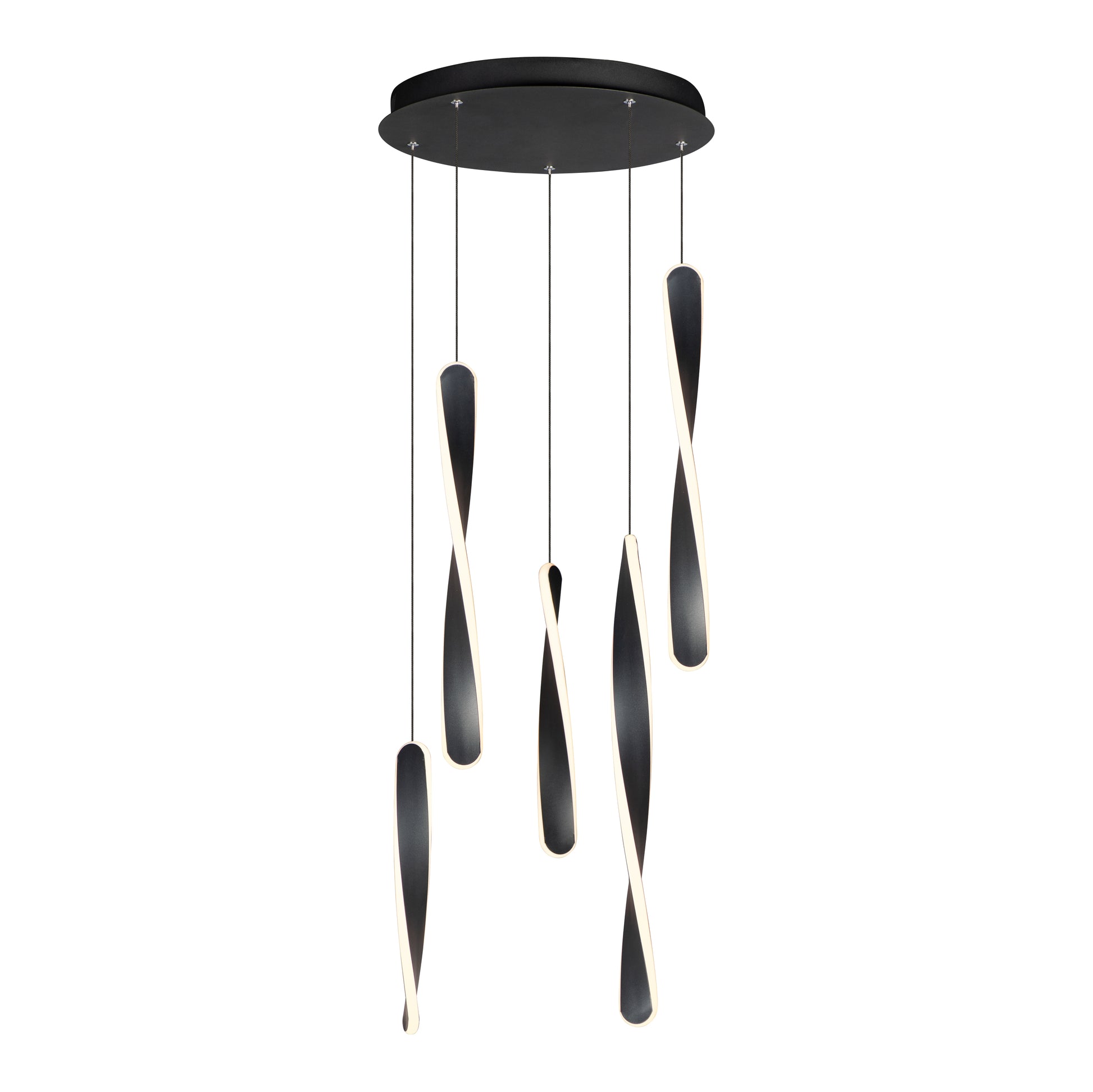 Pirouette 5-Light LED Pendant Black by ET2