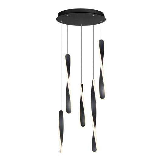 Pirouette 5-Light LED Pendant Black by ET2
