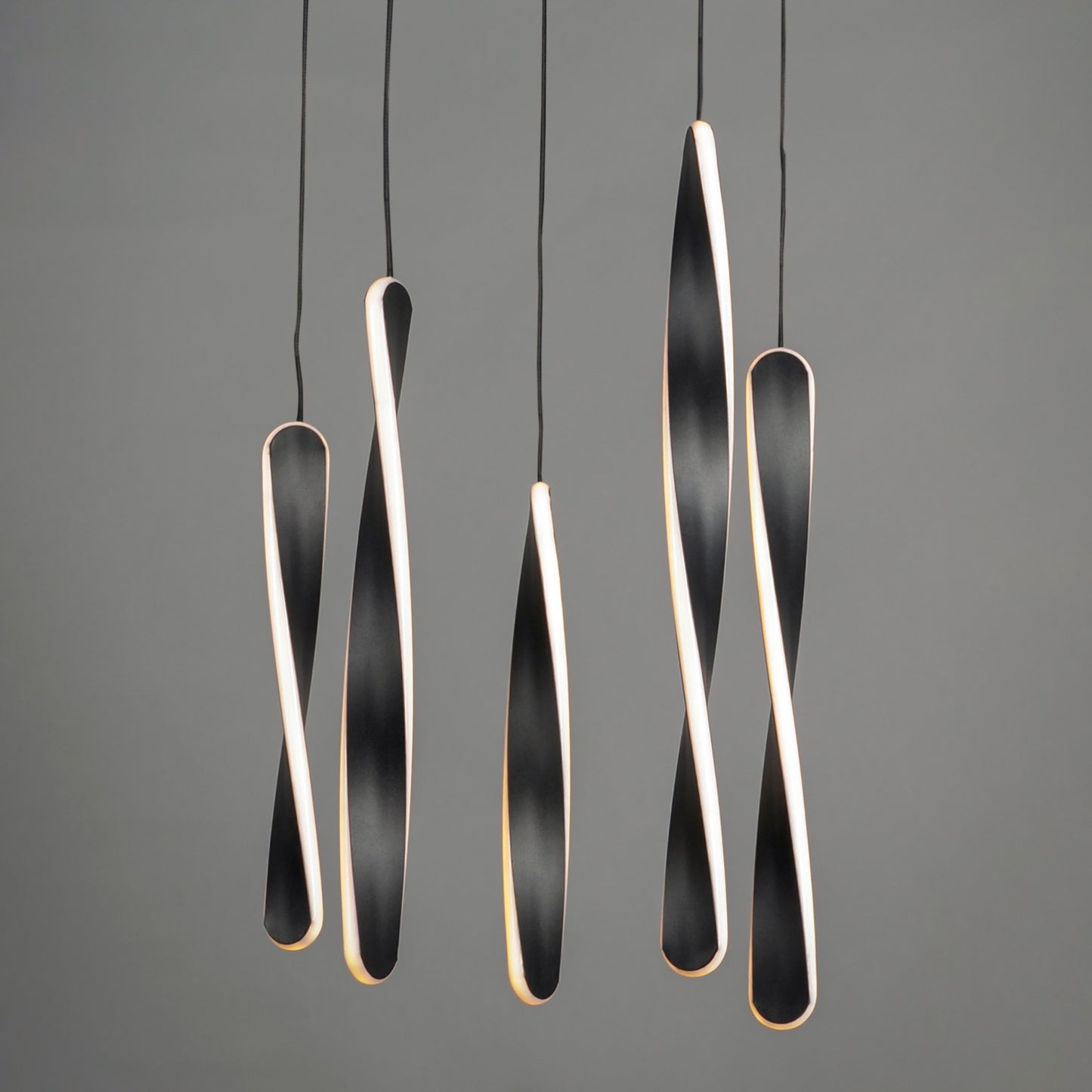 Pirouette 5-Light LED Pendant Black by ET2