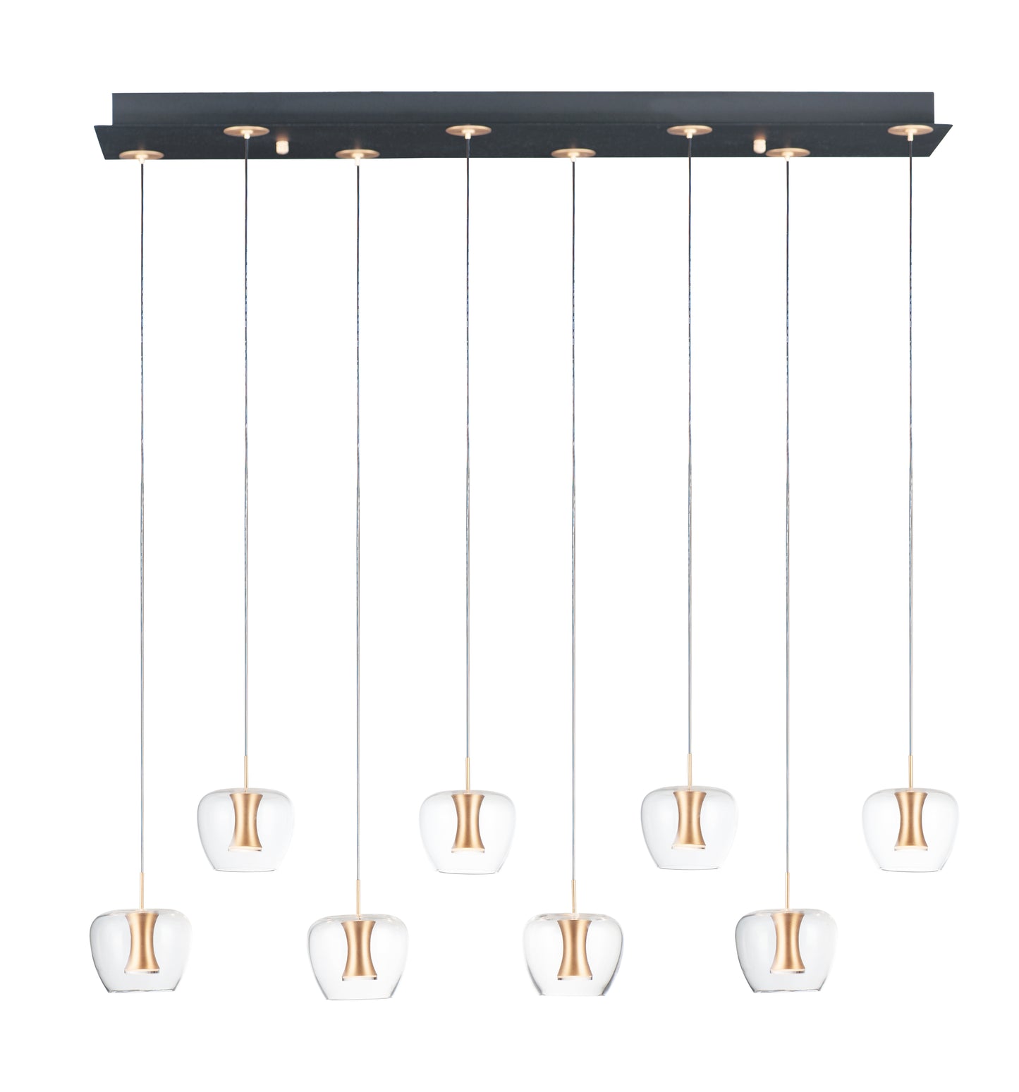 Newton 8-Light LED Pendant Black/Gold by ET2
