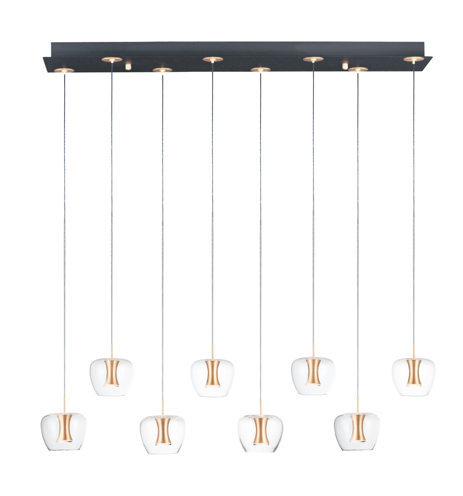 Newton 8-Light LED Pendant Black/Gold by ET2
