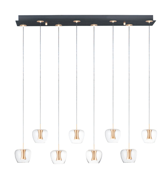Newton 8-Light LED Pendant Black/Gold by ET2