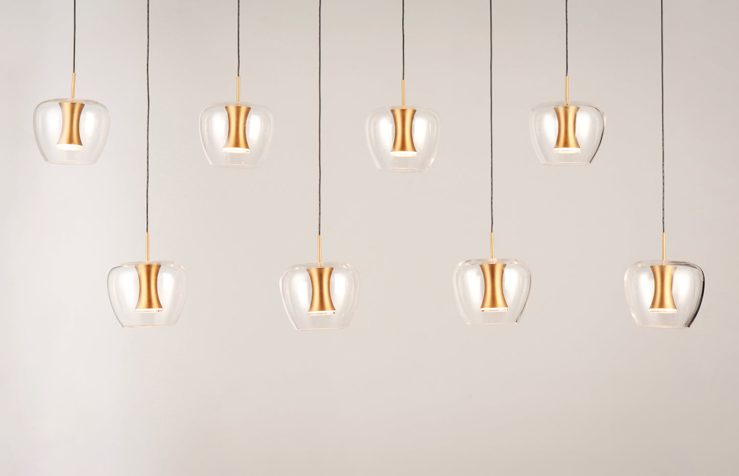 Newton 8-Light LED Pendant Black/Gold by ET2