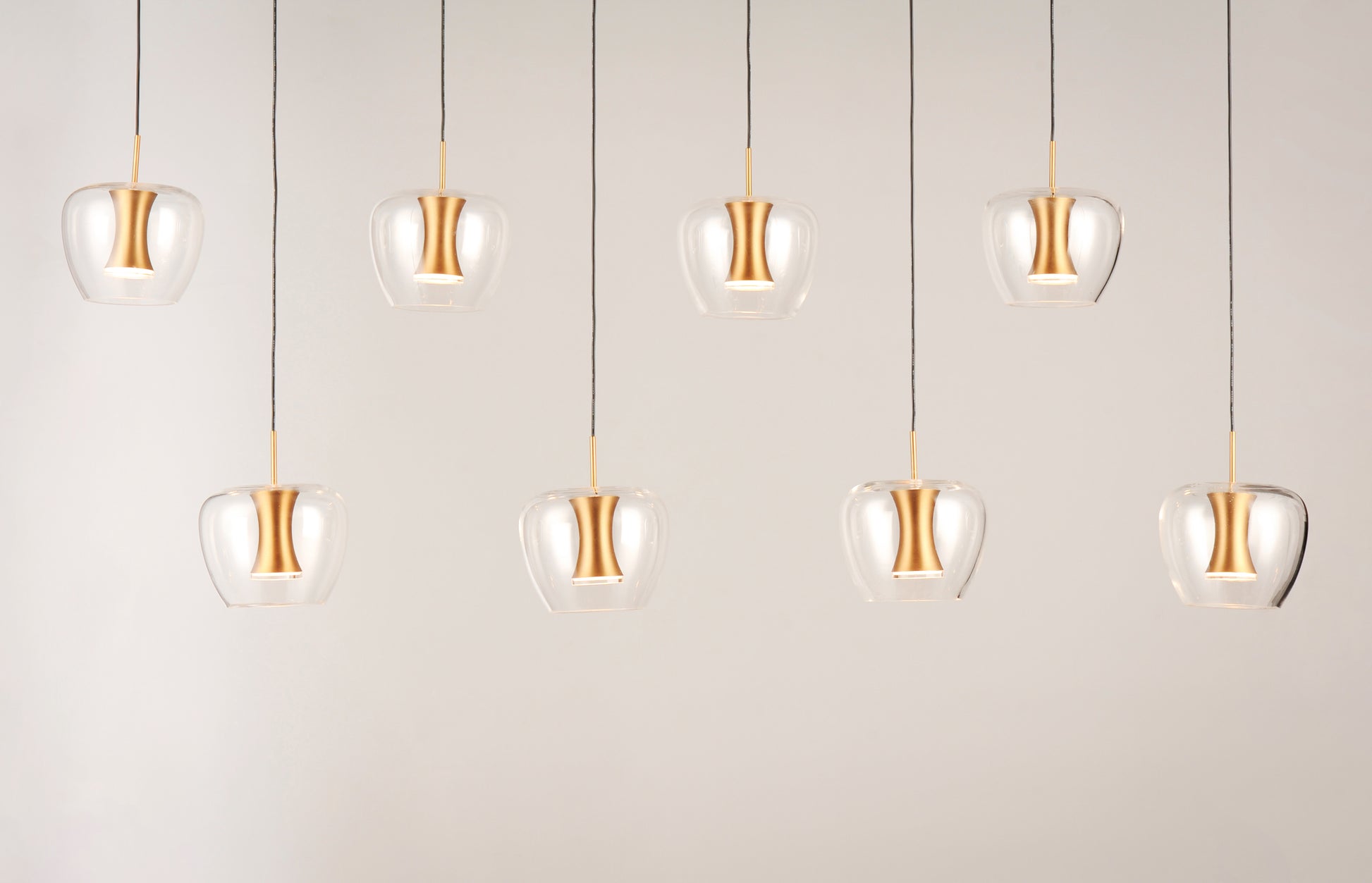 Newton 8-Light LED Pendant Black/Gold by ET2