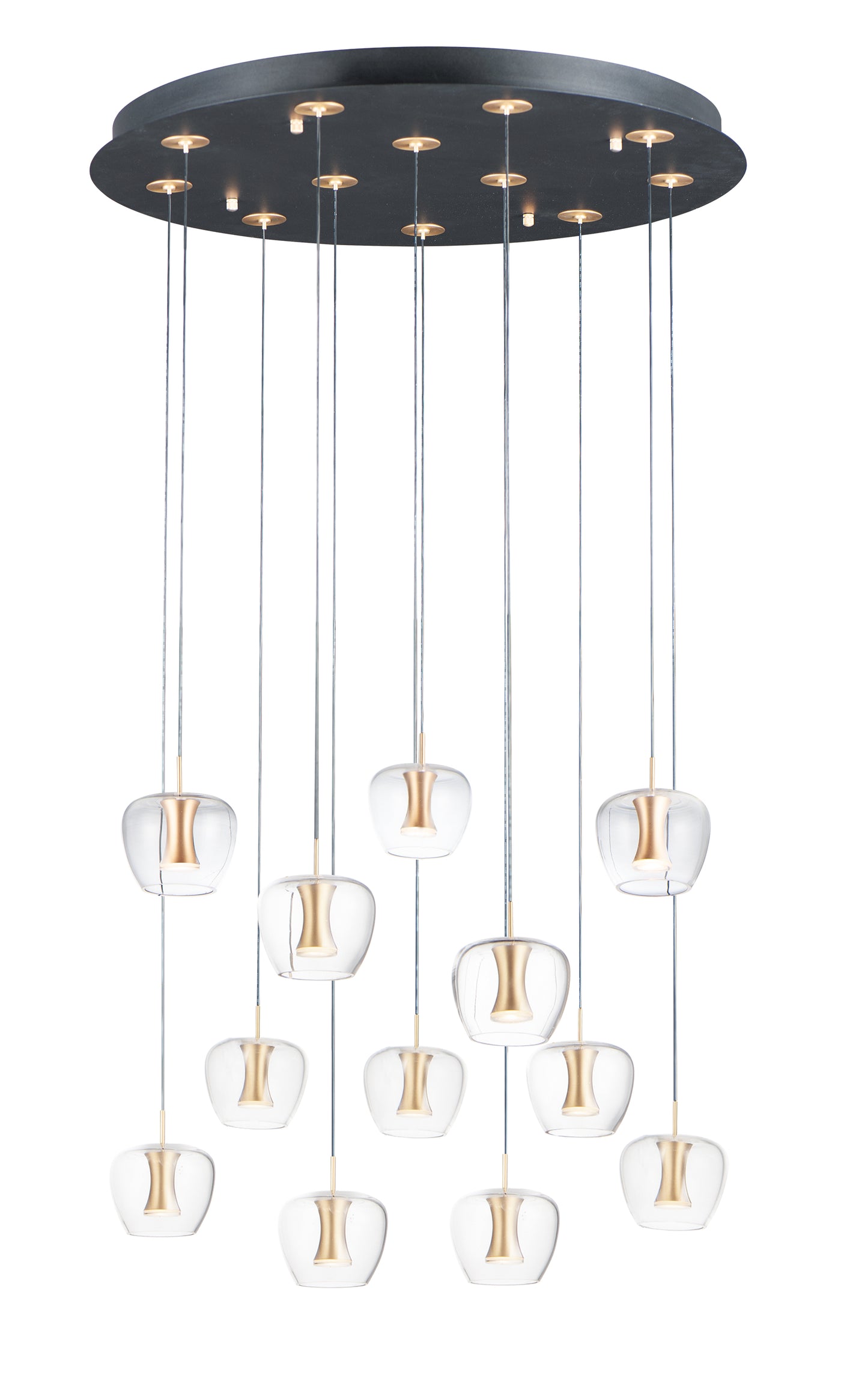 Newton 12-Light LED Pendant Black/Gold by ET2