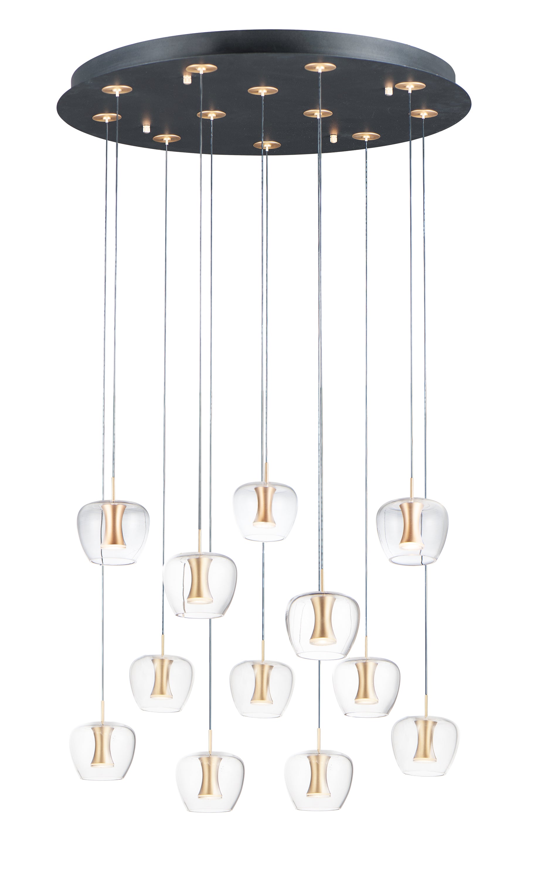 Newton 12-Light LED Pendant Black/Gold by ET2