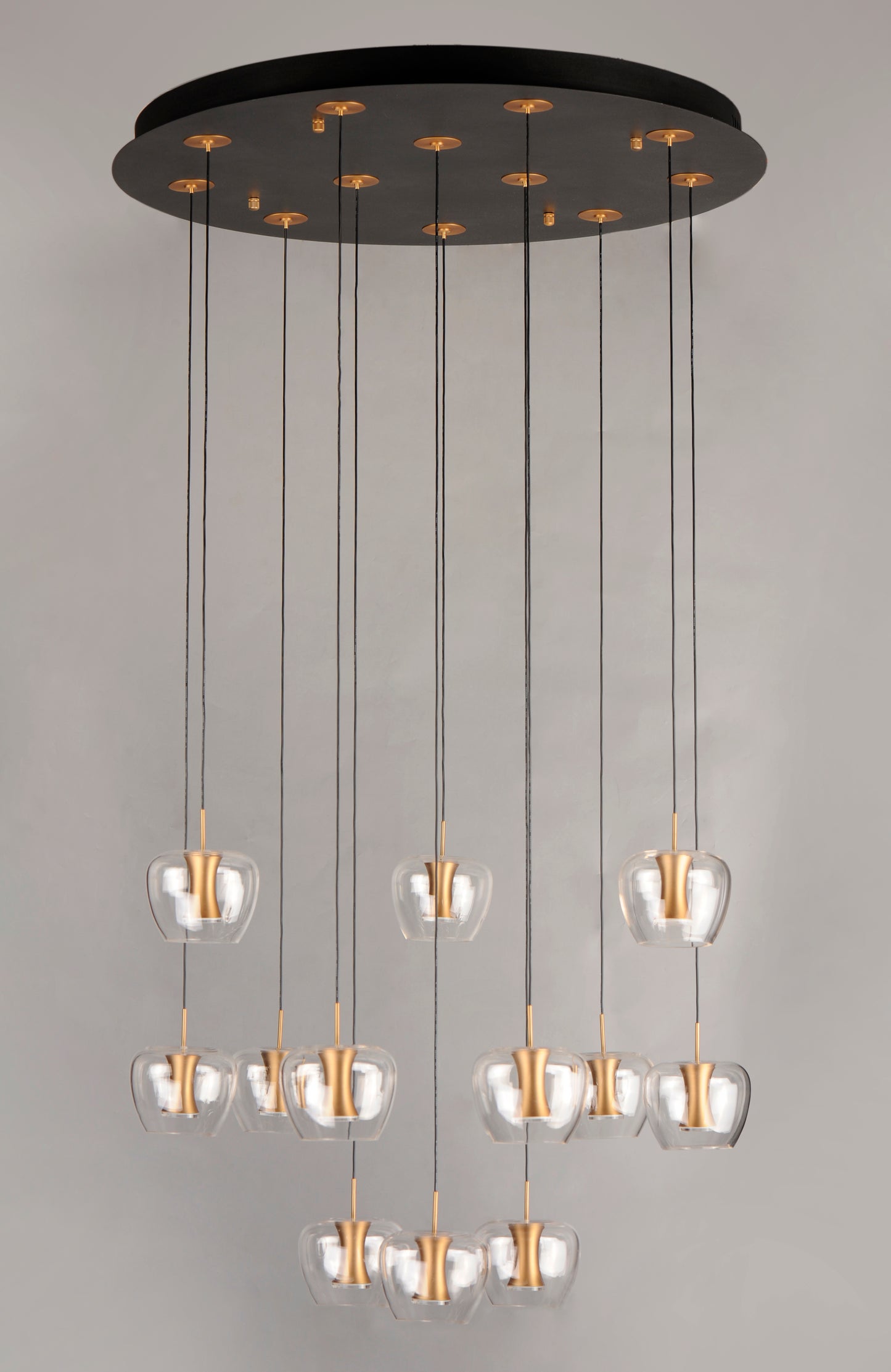 Newton 12-Light LED Pendant Black/Gold by ET2