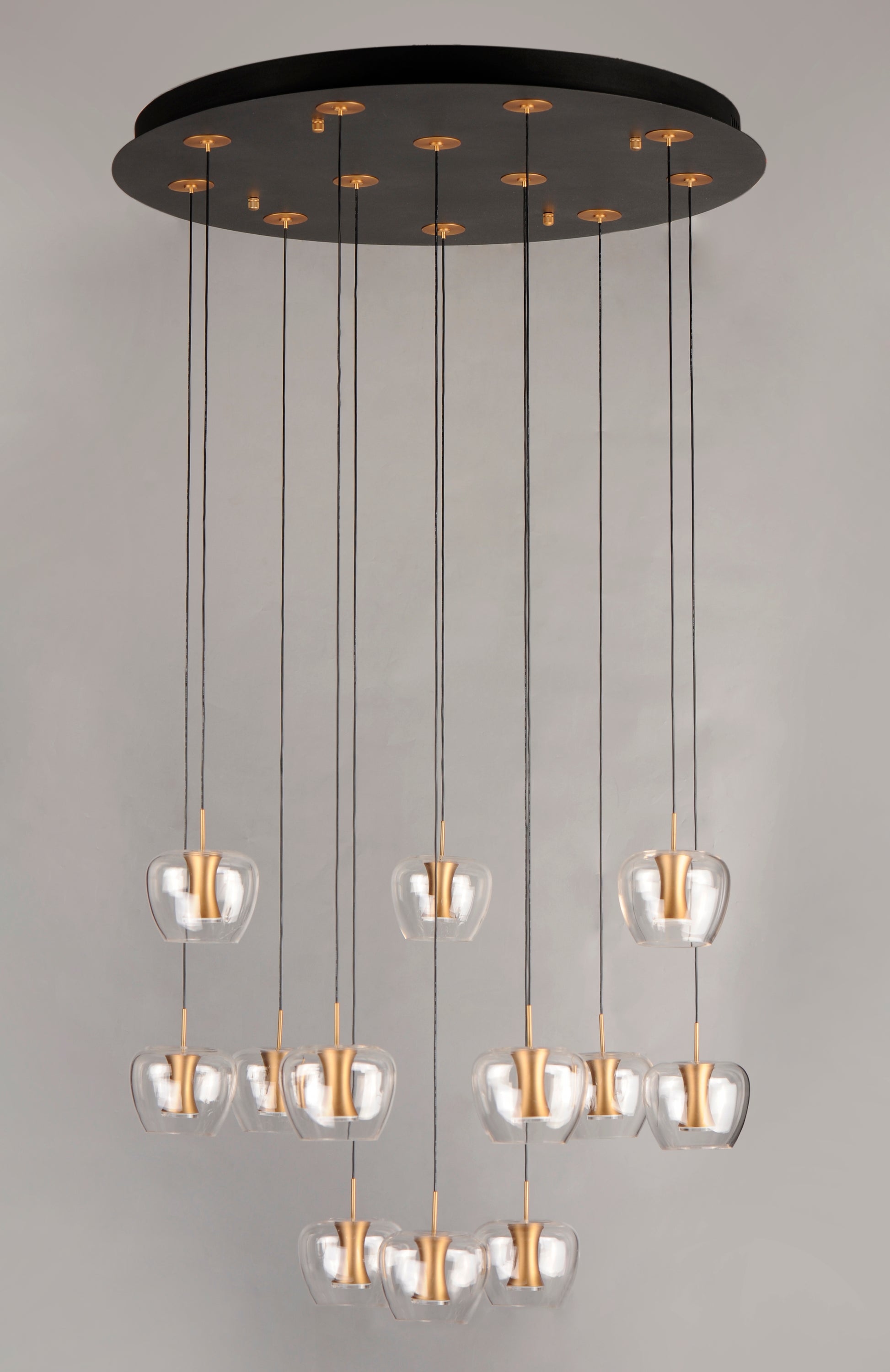 Newton 12-Light LED Pendant Black/Gold by ET2