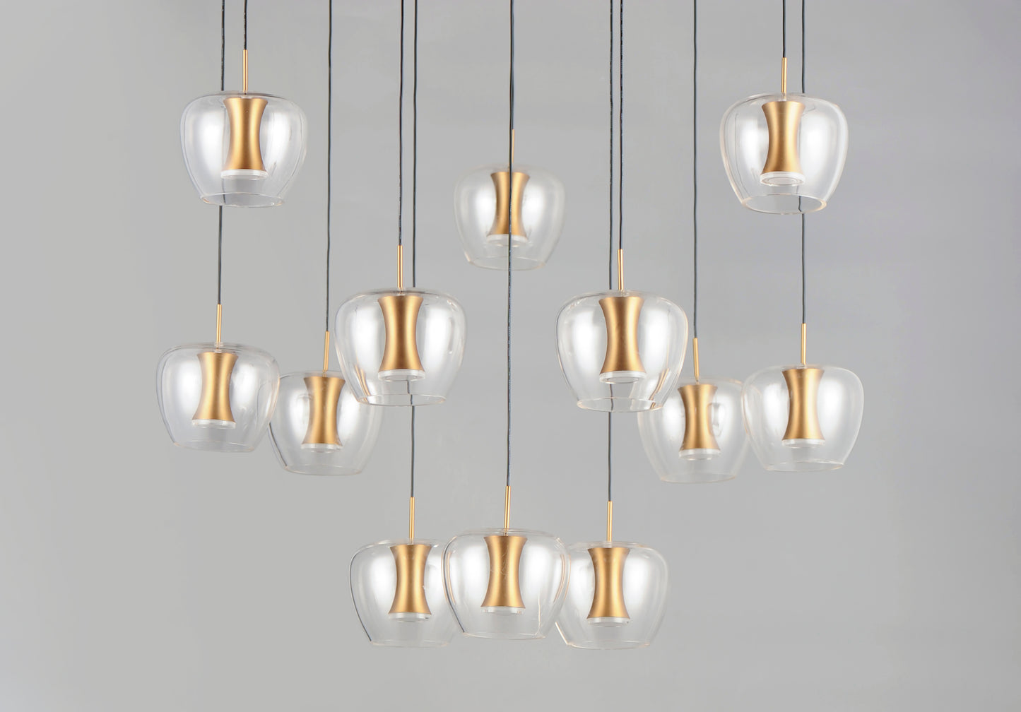 Newton 12-Light LED Pendant Black/Gold by ET2