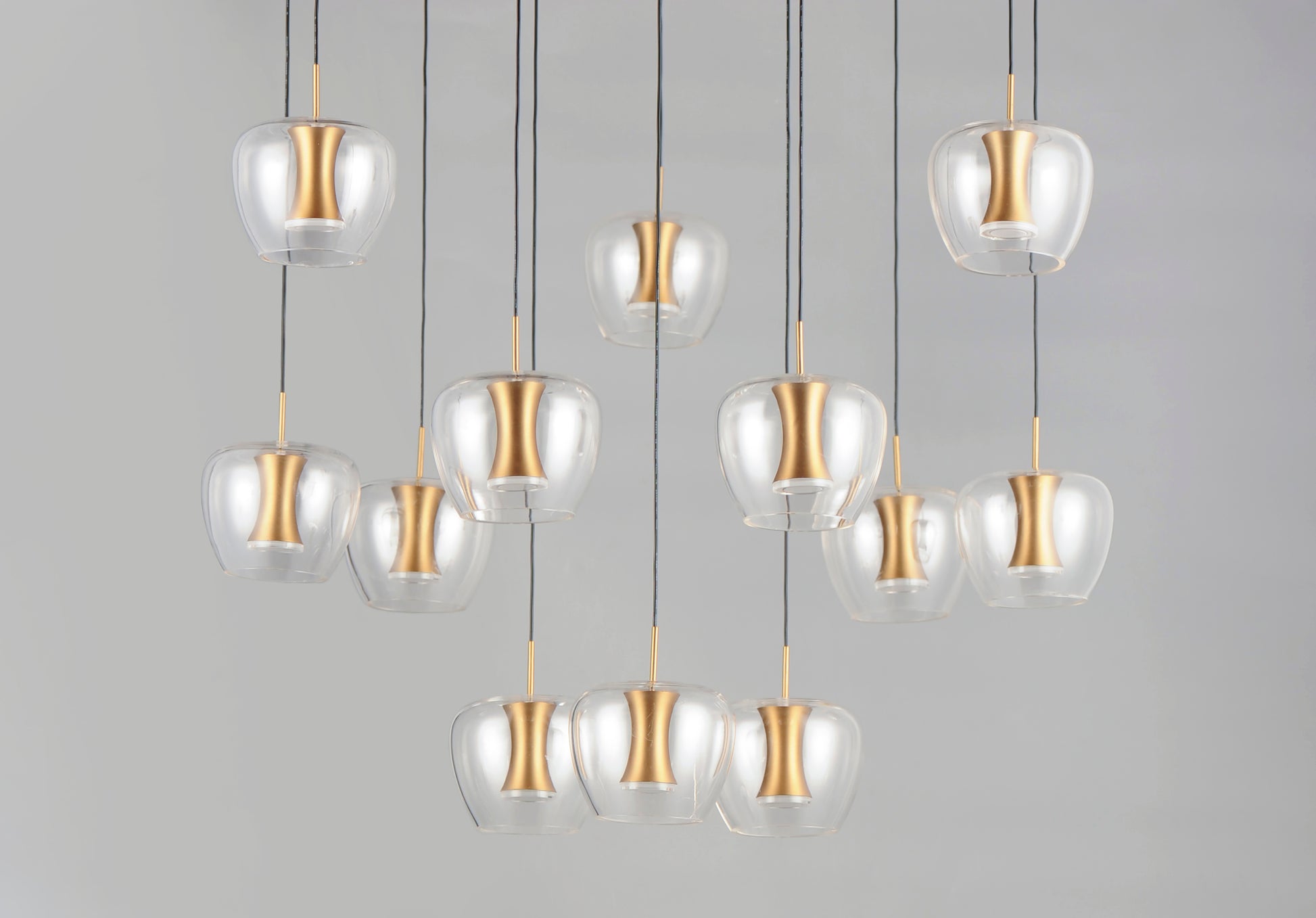 Newton 12-Light LED Pendant Black/Gold by ET2
