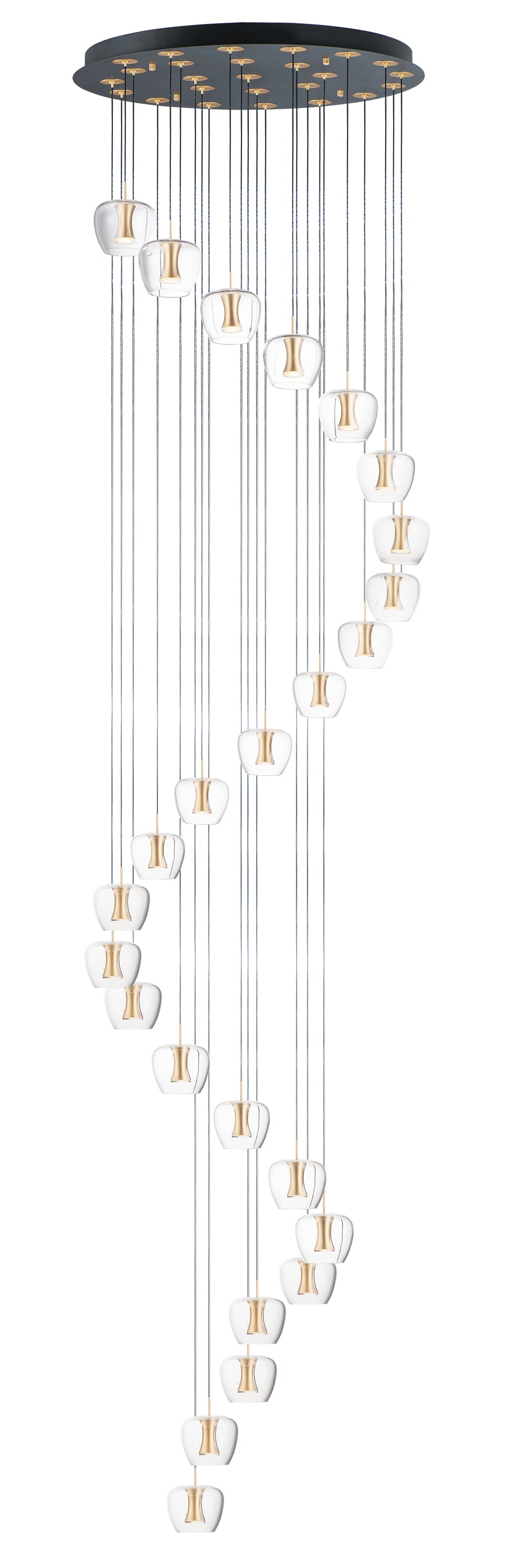 Newton 25-Light LED Pendant Black/Gold by ET2