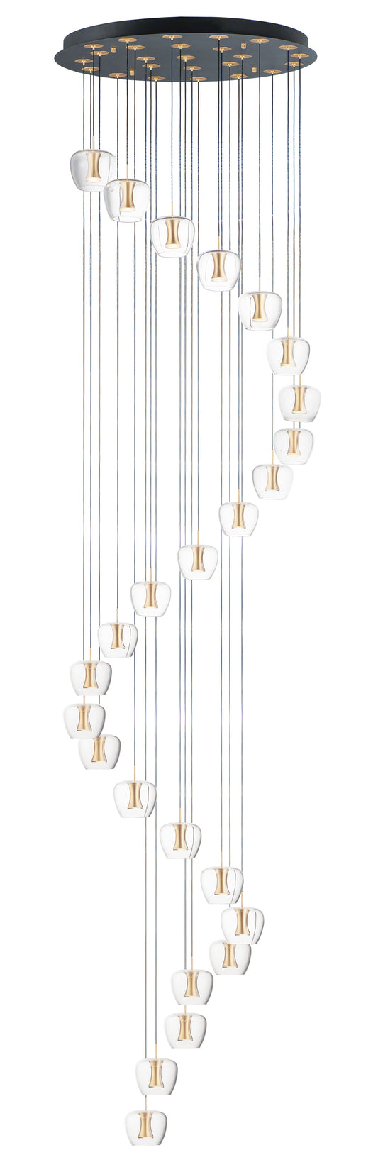 Newton 25-Light LED Pendant Black/Gold by ET2