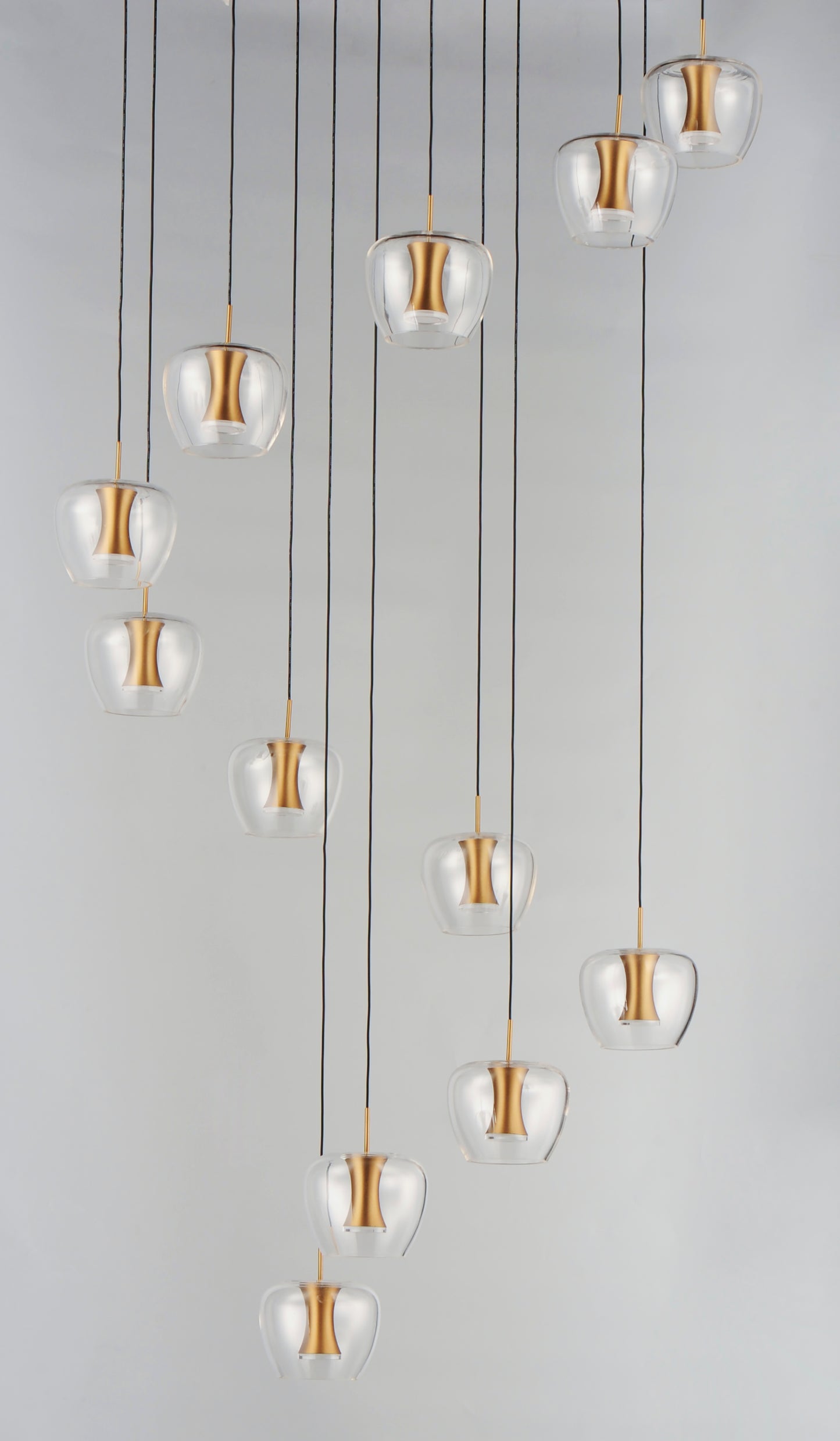 Newton 25-Light LED Pendant Black/Gold by ET2