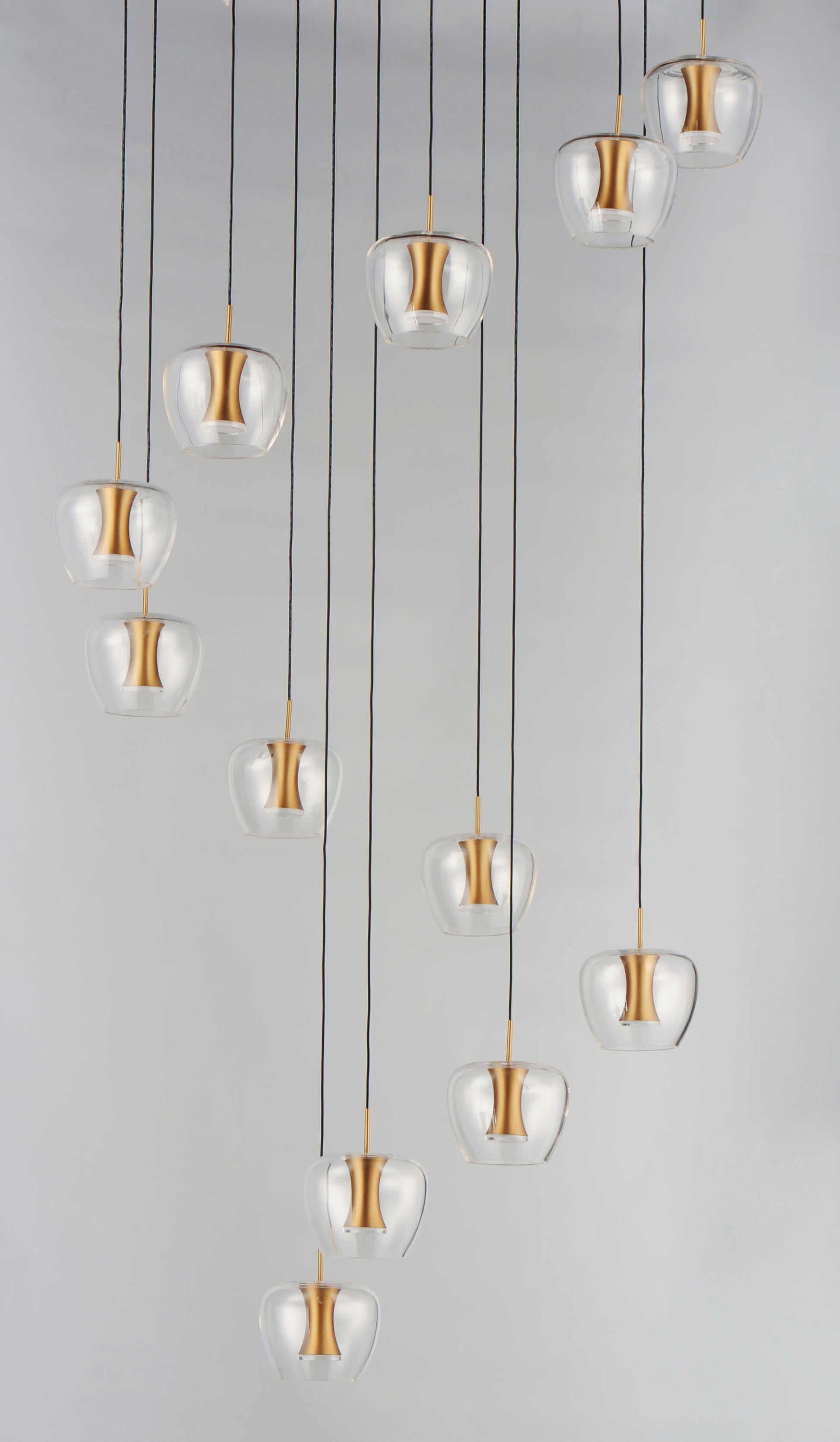 Newton 25-Light LED Pendant Black/Gold by ET2