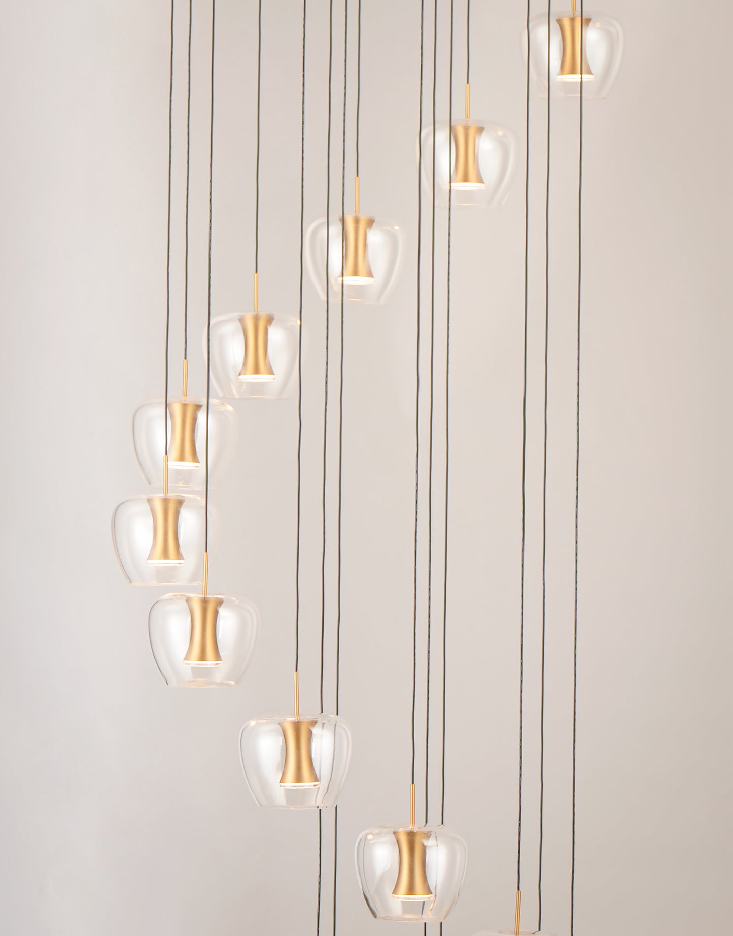 Newton 25-Light LED Pendant Black/Gold by ET2