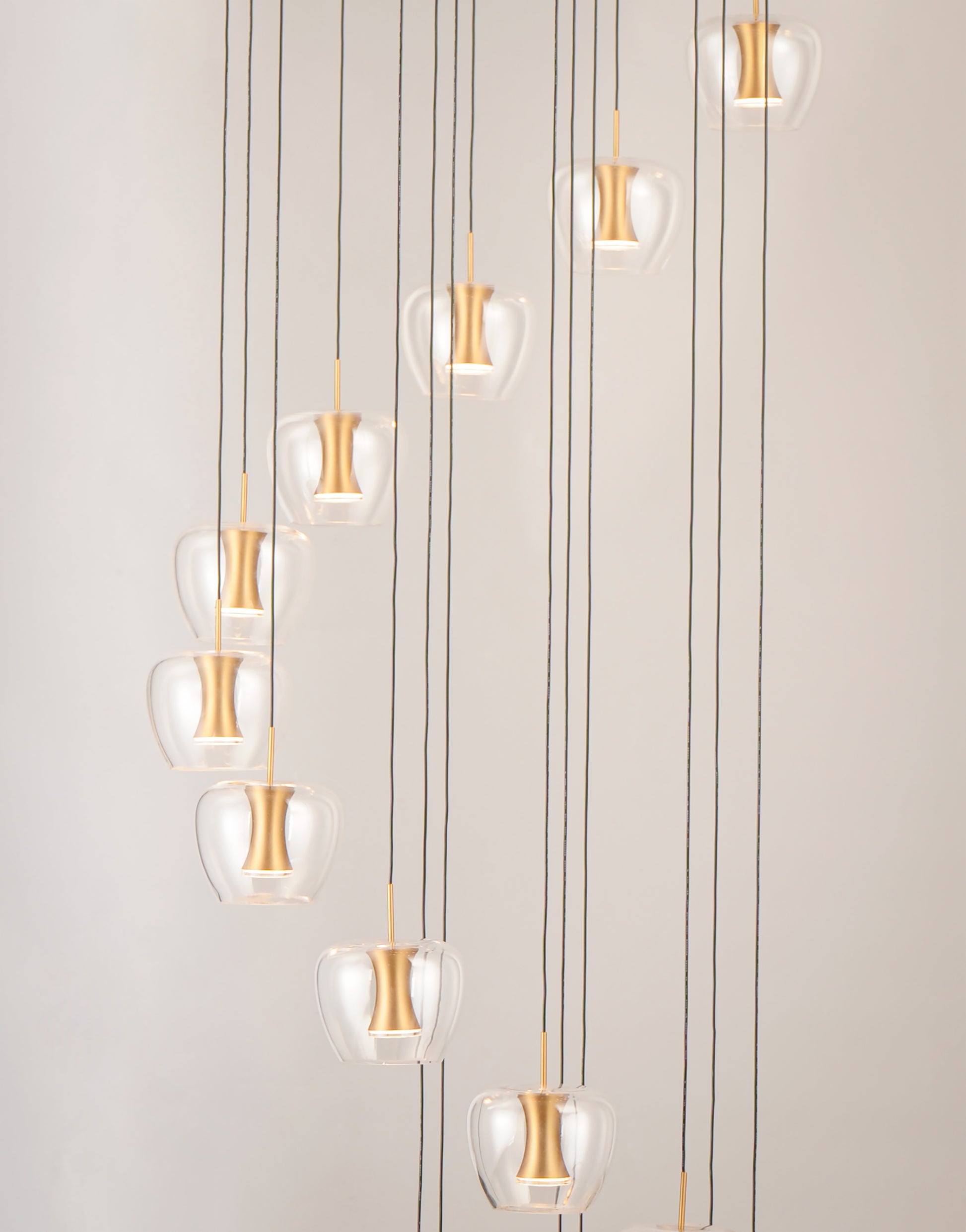 Newton 25-Light LED Pendant Black/Gold by ET2